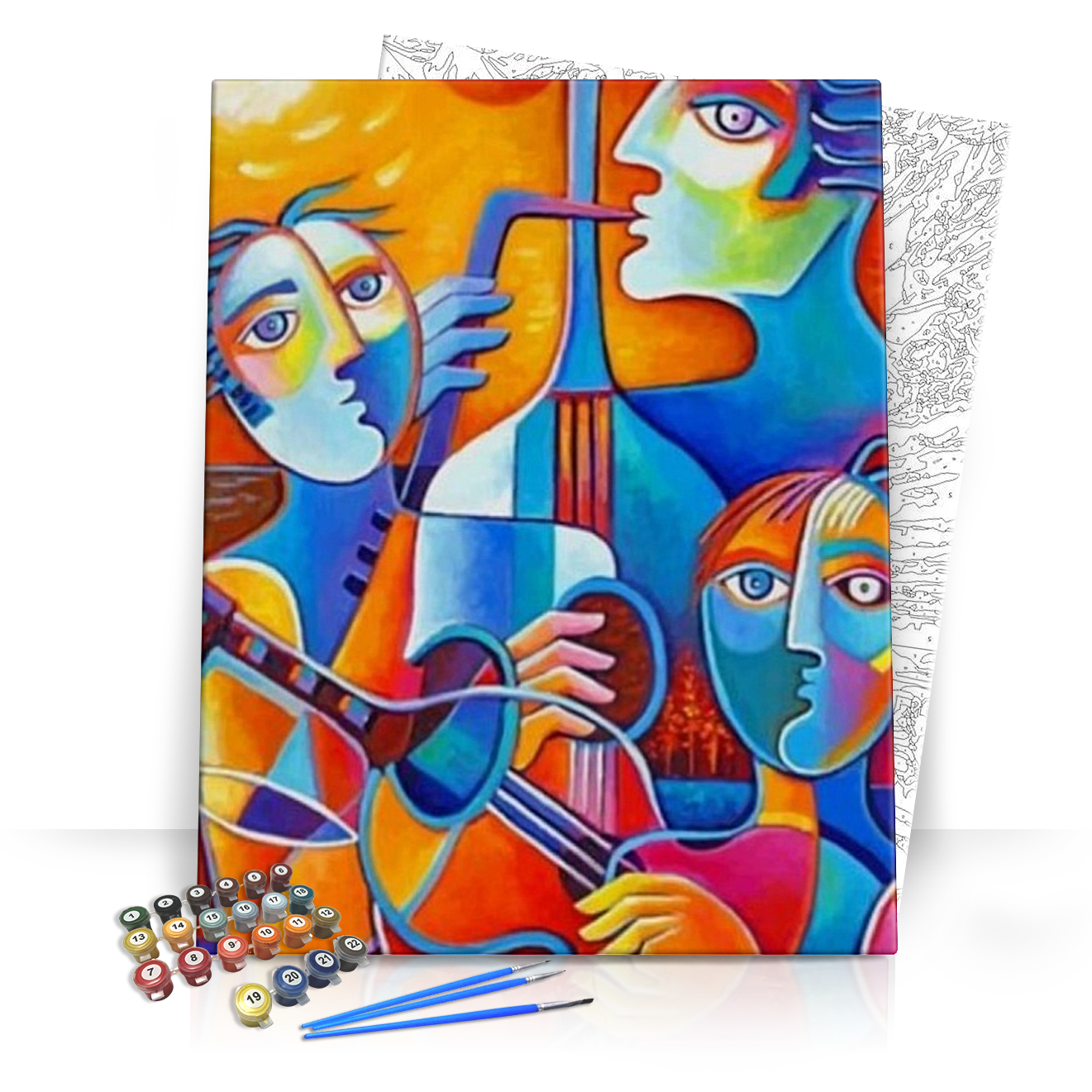 Absztrakt Zenészek - számfestő készlet