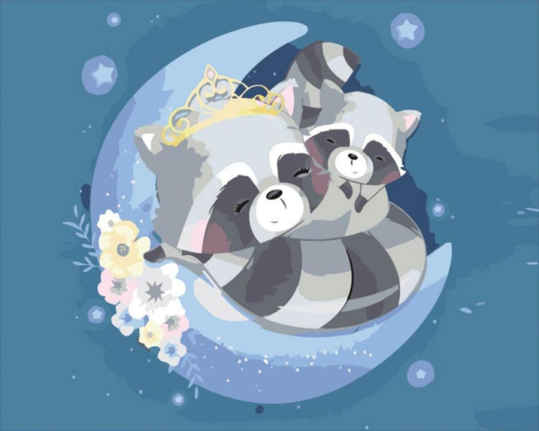 Alvó mosómedvék - számfestő készlet