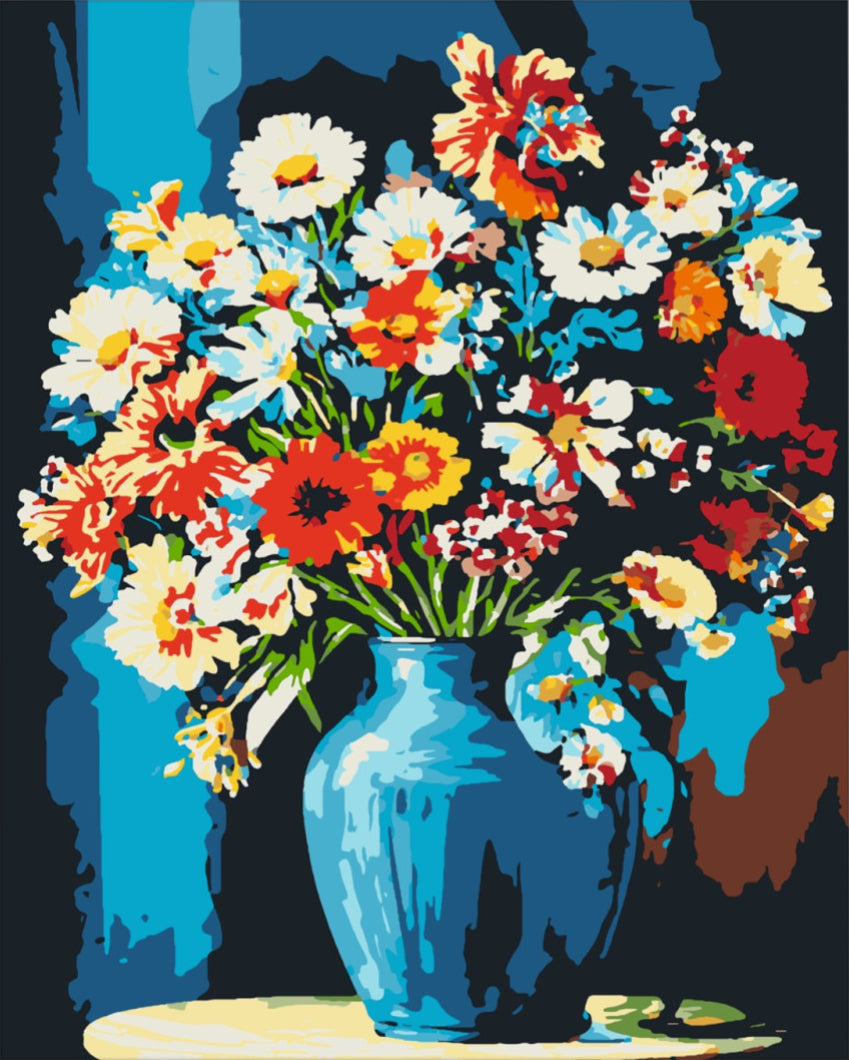 Árnyjáték a virágokkal - számfestő készlet