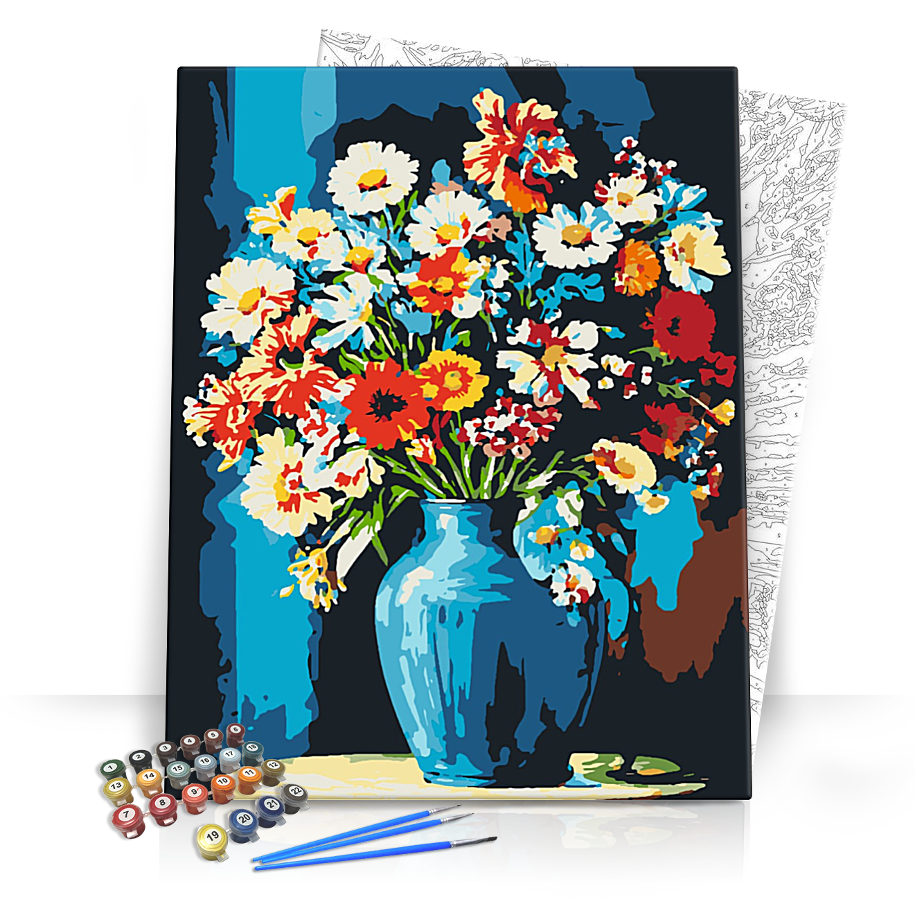 Árnyjáték a virágokkal - számfestő készlet