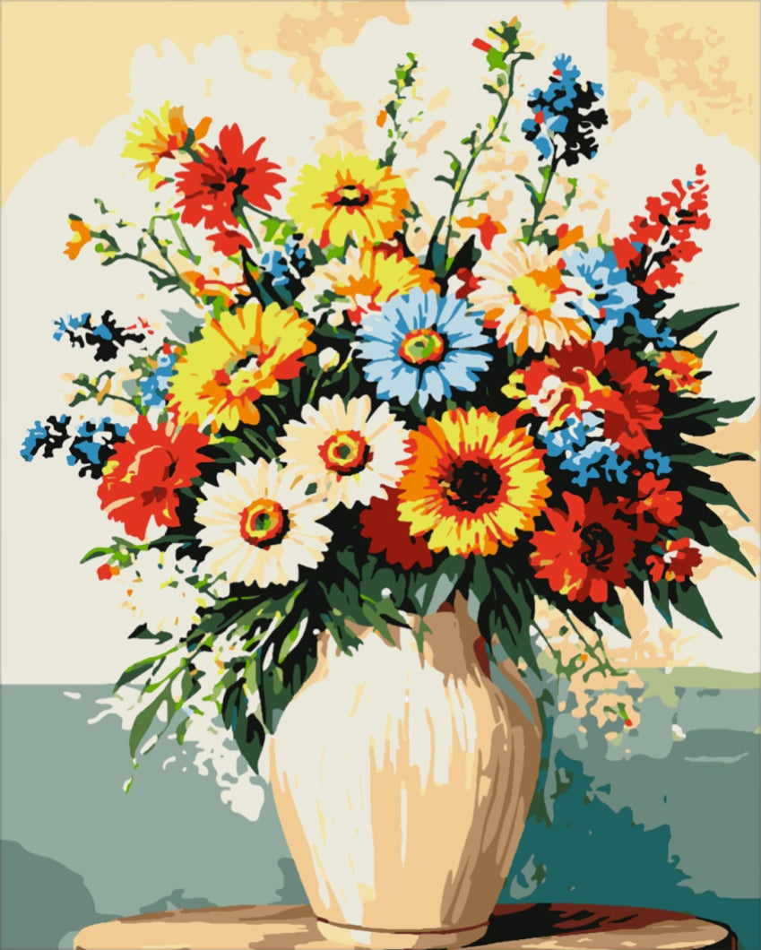 Bájos bokréta - számfestő készlet