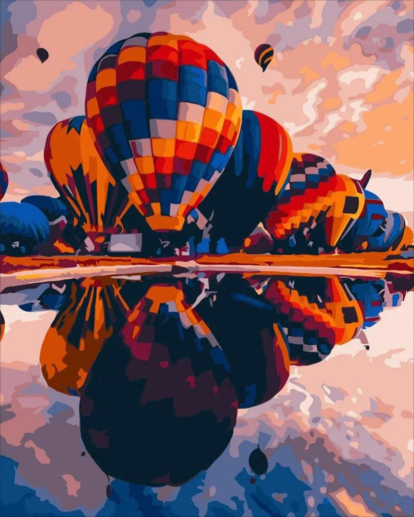 Ballonokkal a levegőben - számfestő készlet