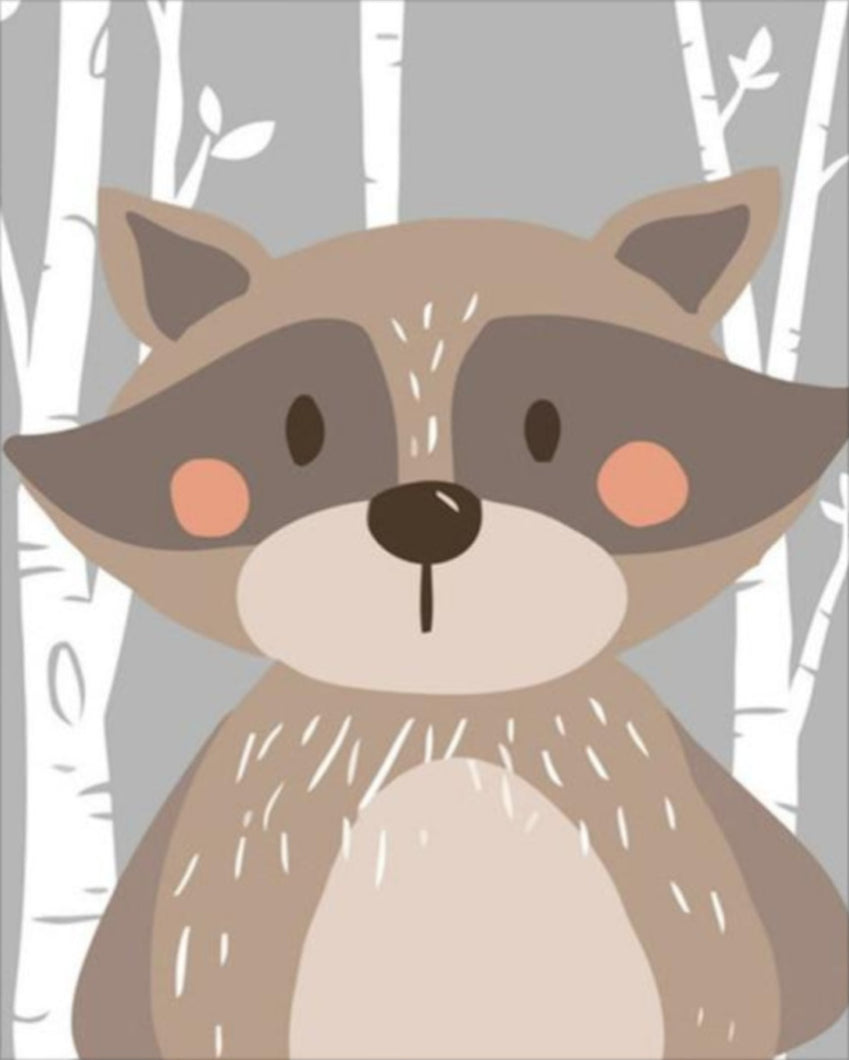 Barna mosómedve - számfestő készlet