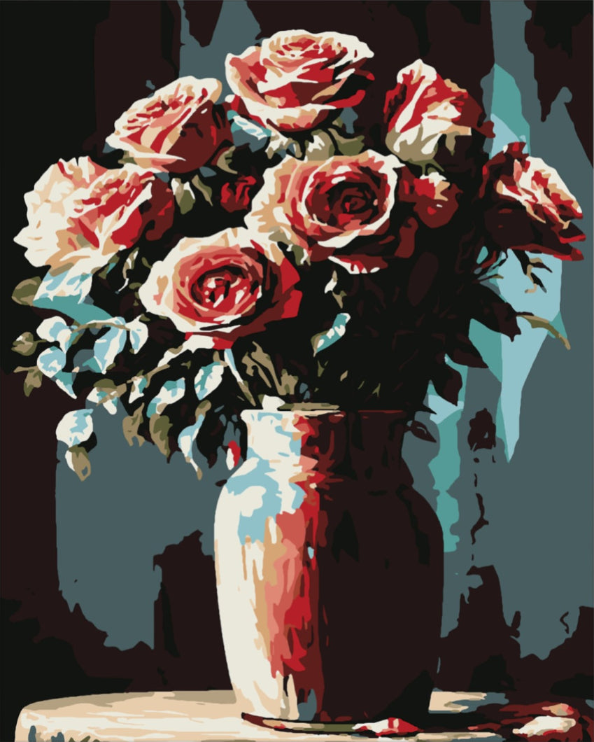 Bársonyos rózsák varázsa - számfestő készlet