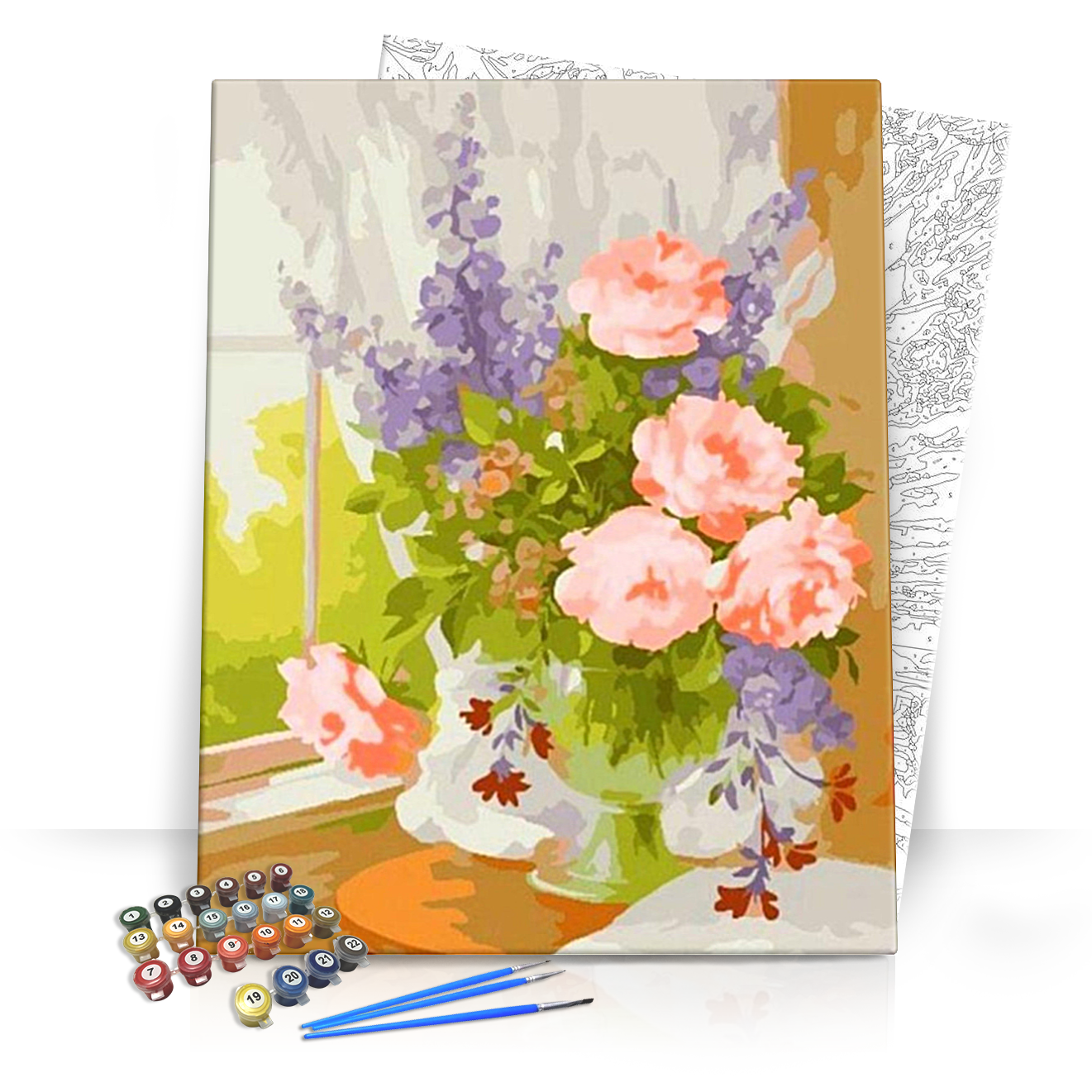 Bazsarózsa és levendula - számfestő készlet