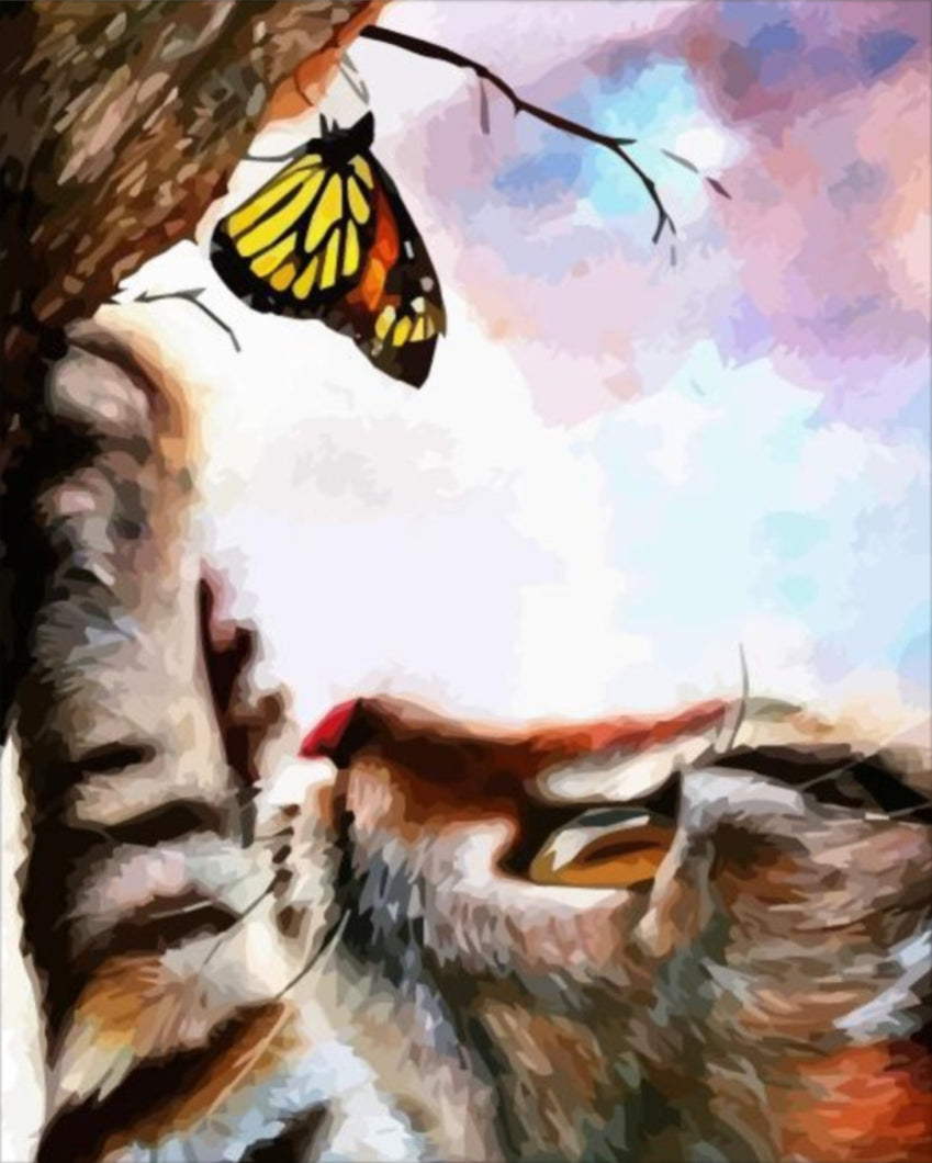 Cica és pillangó - számfestő készlet