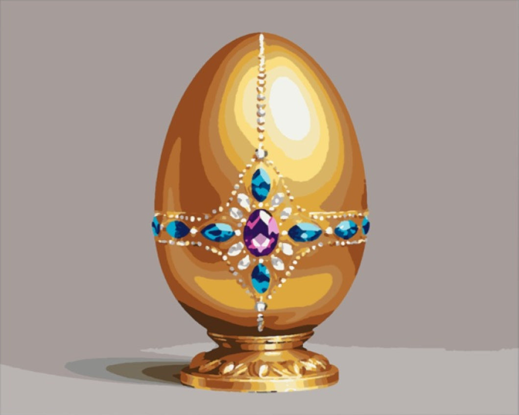 Díszített Aranytojás - húsvéti számfestő készlet