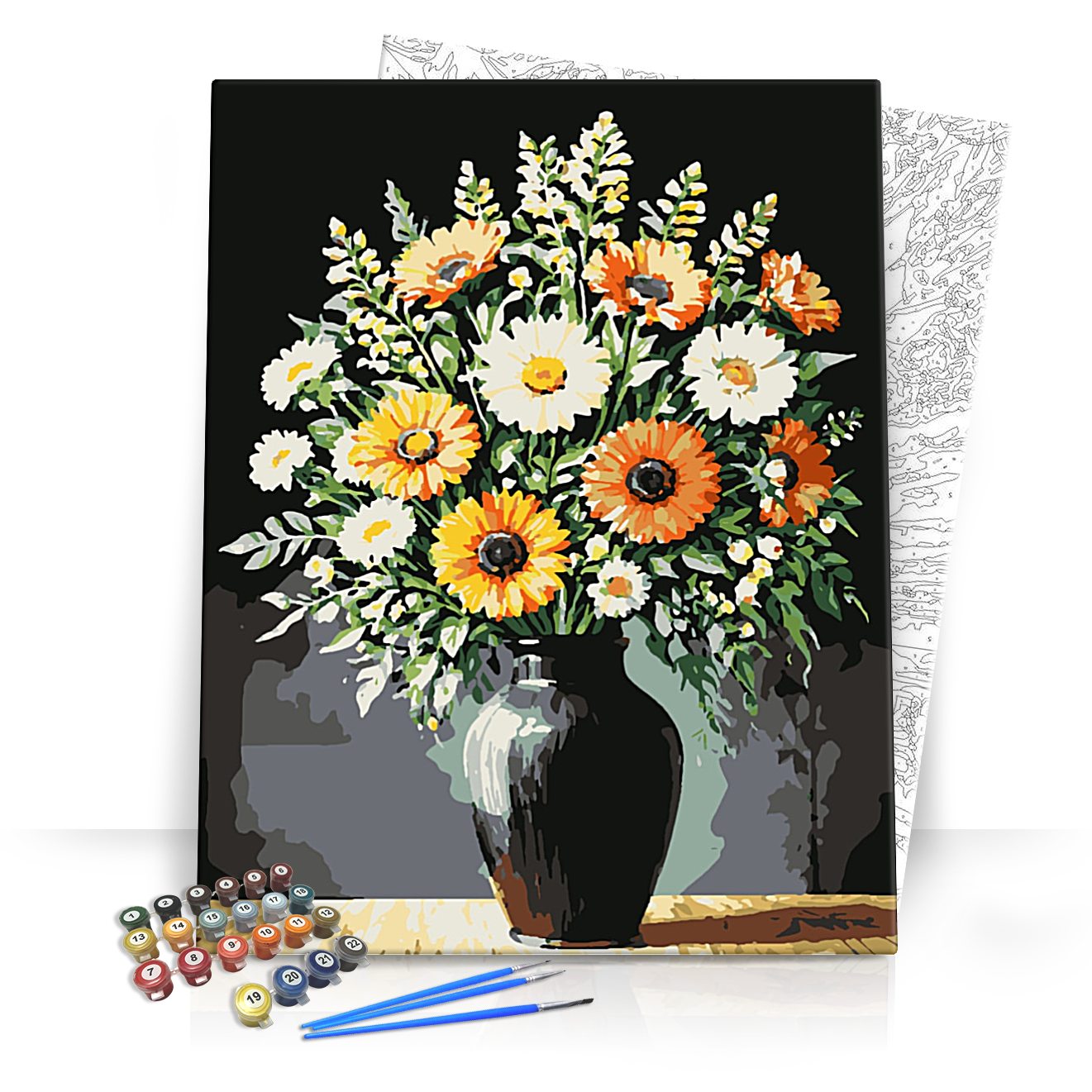 Éjszakai kert színkavalkádja - számfestő készlet