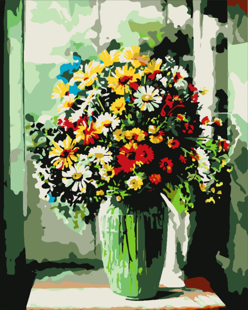 Élénk színek virágcsokra - számfestő készlet