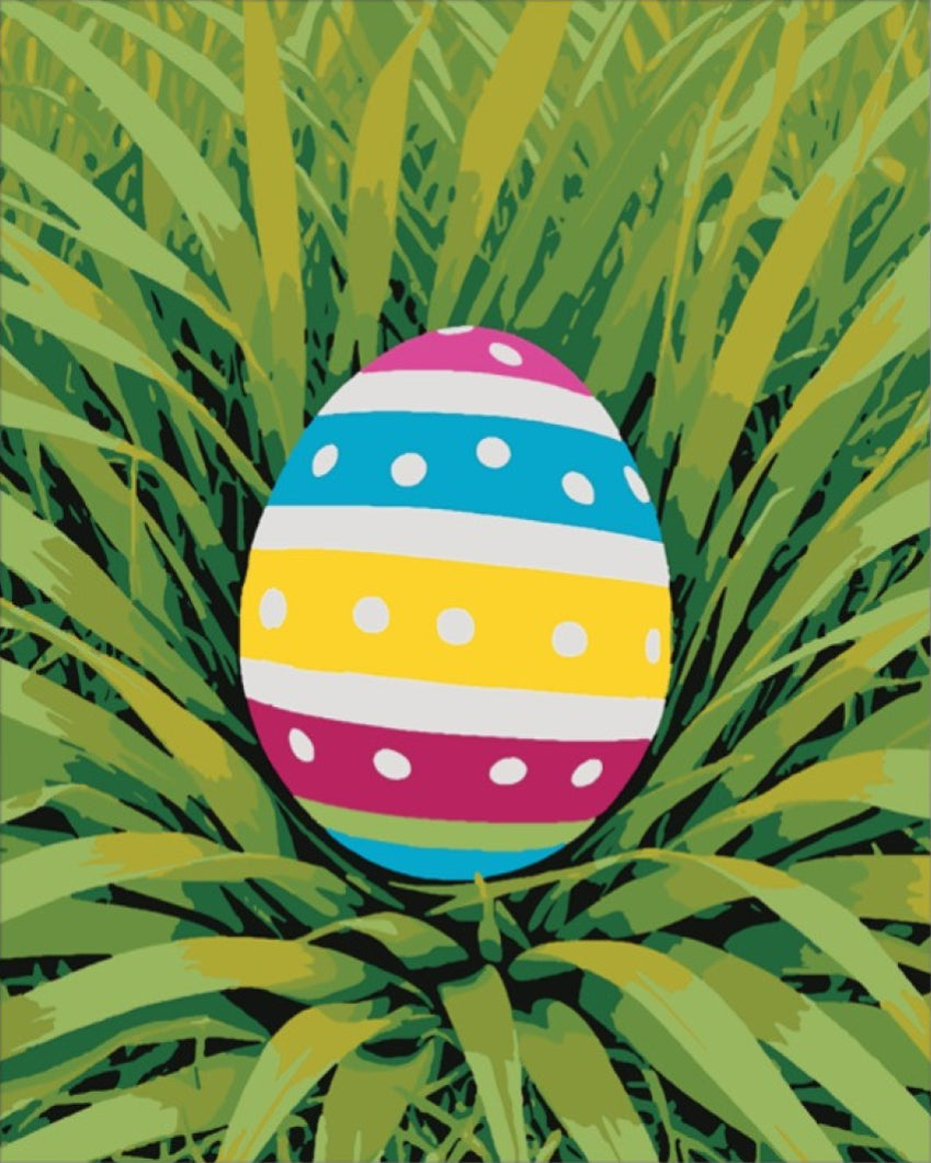 Festett Tojás a Fűben - húsvéti számfestő készlet