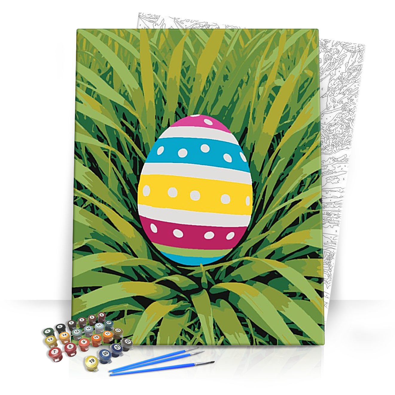 Festett Tojás a Fűben - húsvéti számfestő készlet