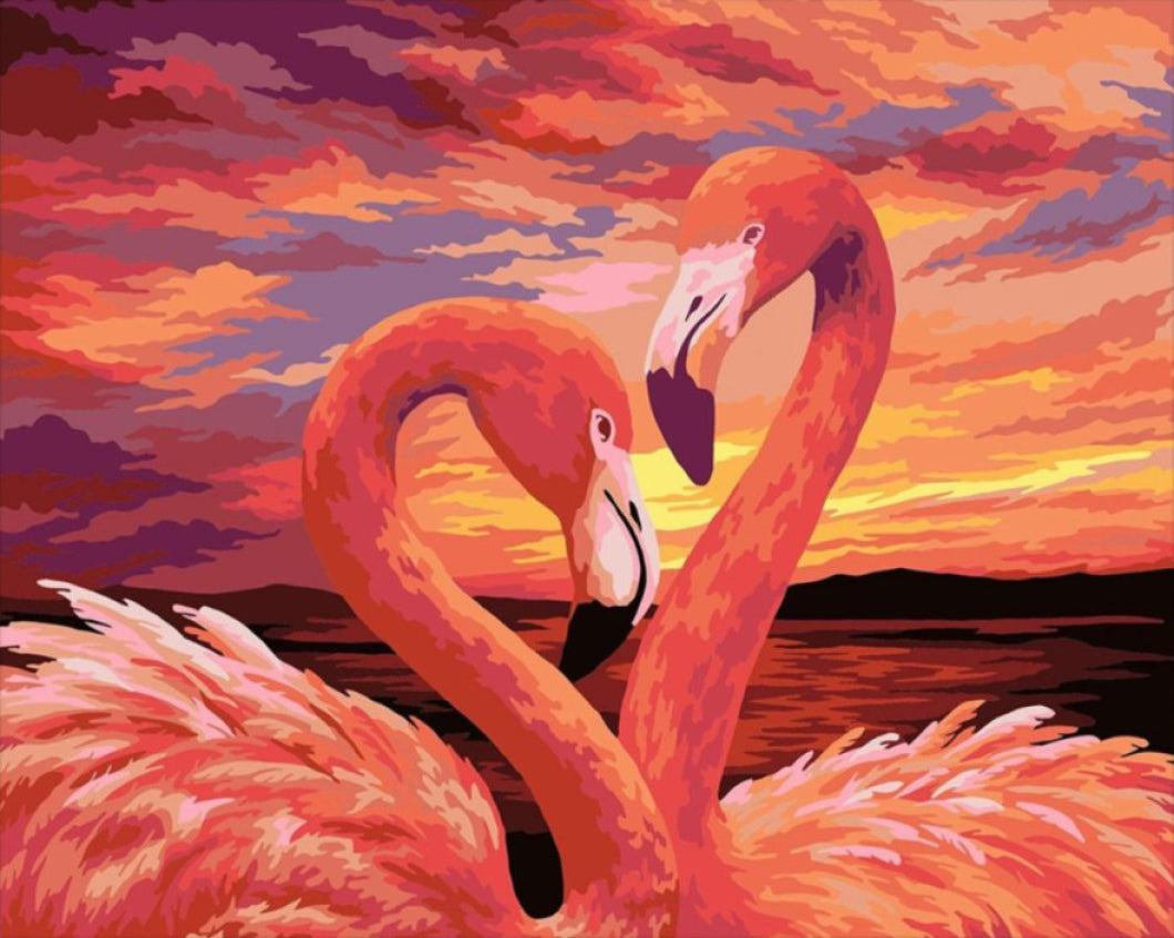 Flamingó pár - számfestő készlet