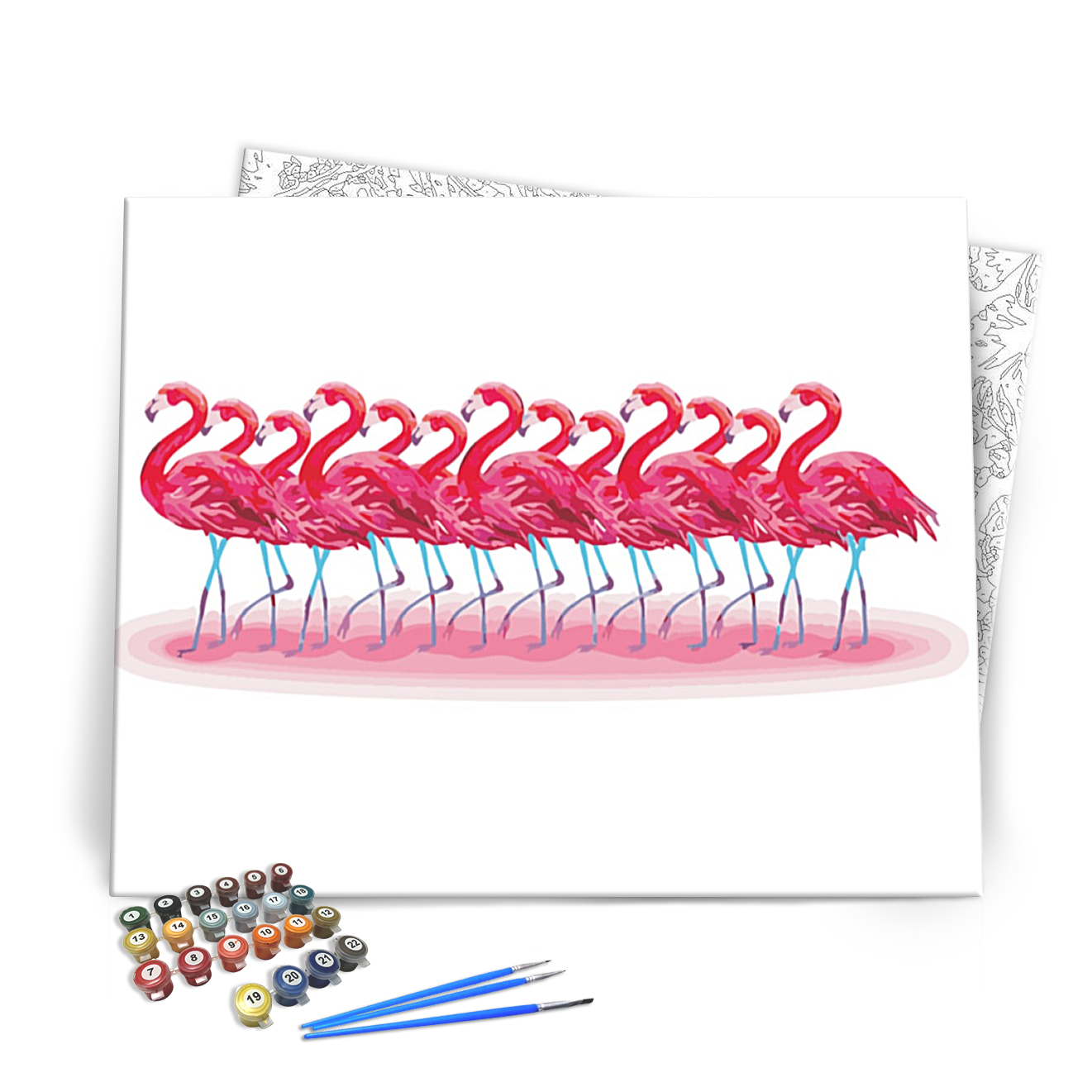 Flamingók - számfestő készlet