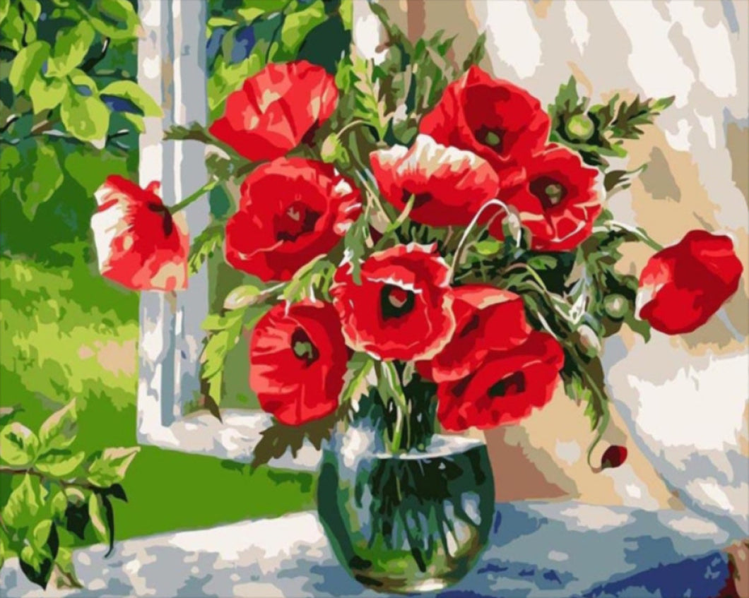 Gyönyörű pipacsok - számfestő készlet