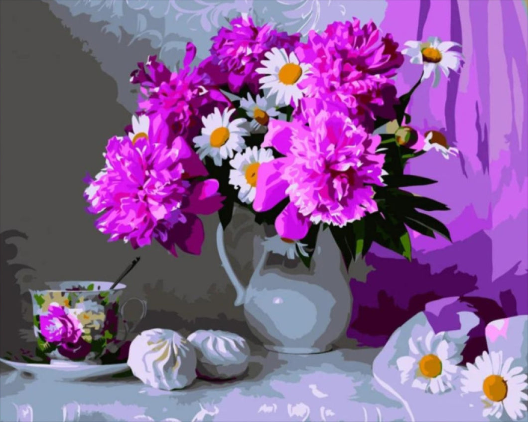 Gyönyörű virágok - számfestő készlet