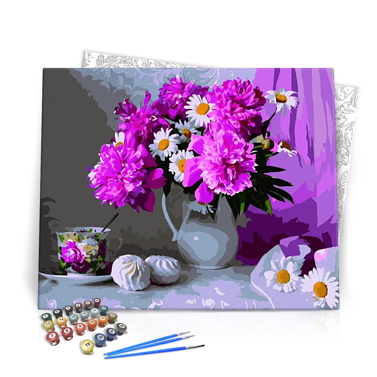 Gyönyörű virágok - számfestő készlet