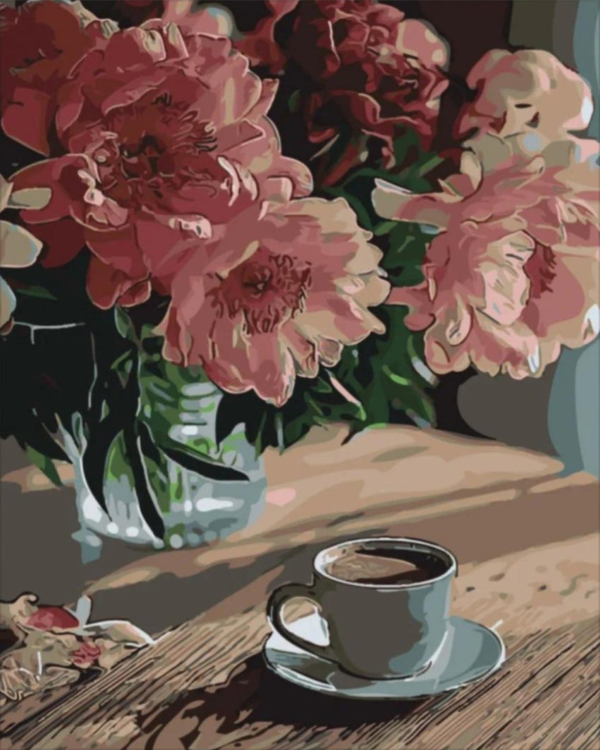 Hangulatos reggeli kávé - számfestő készlet