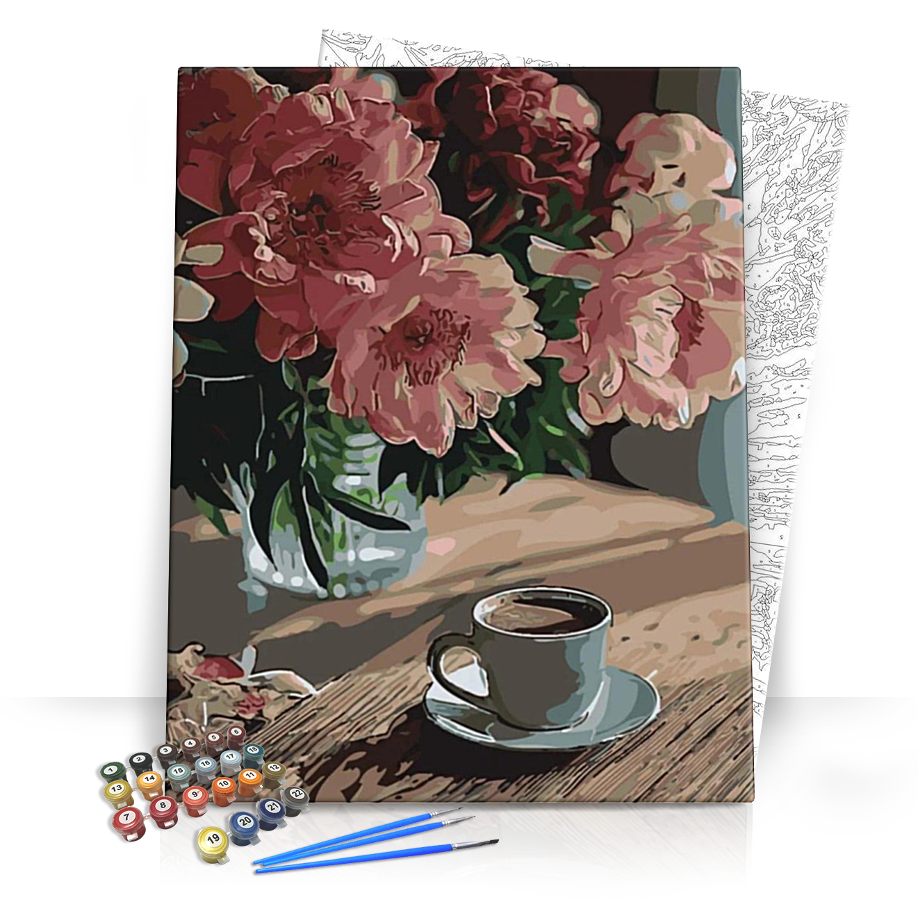 Hangulatos reggeli kávé - számfestő készlet