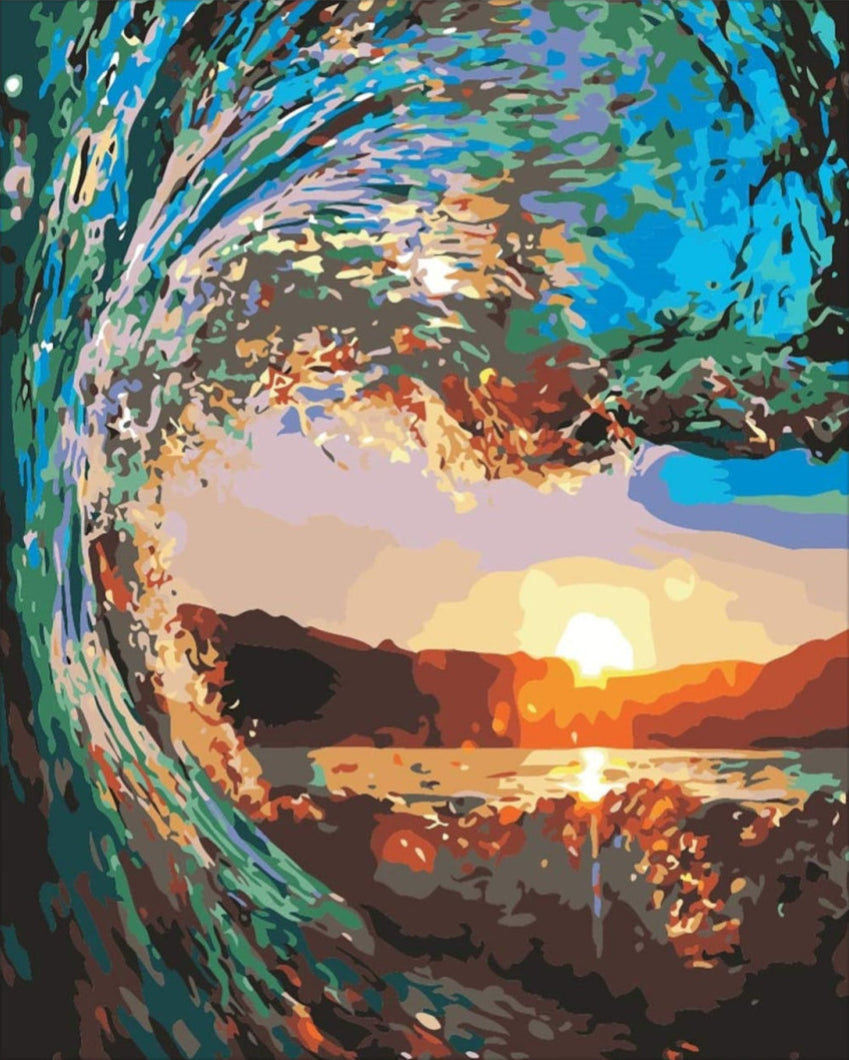 Hullám a Naplementében - számfestő készlet