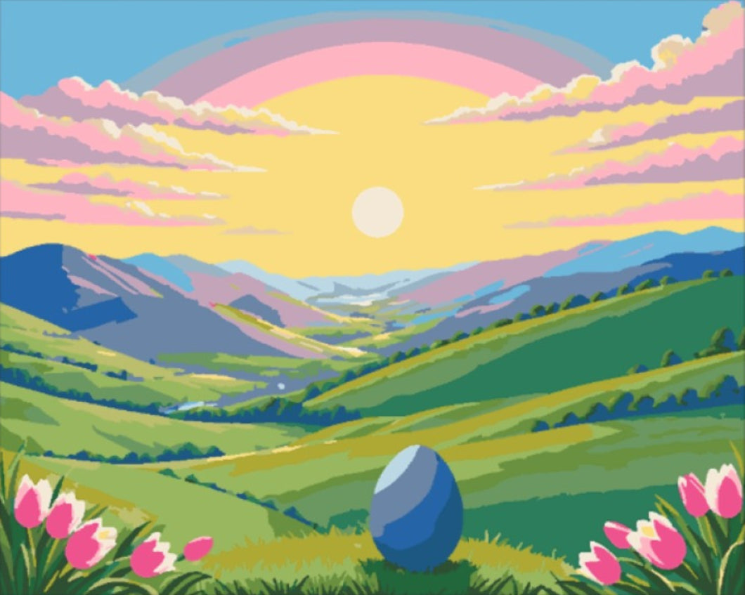 Húsvéti Panoráma - húsvéti számfestő készlet