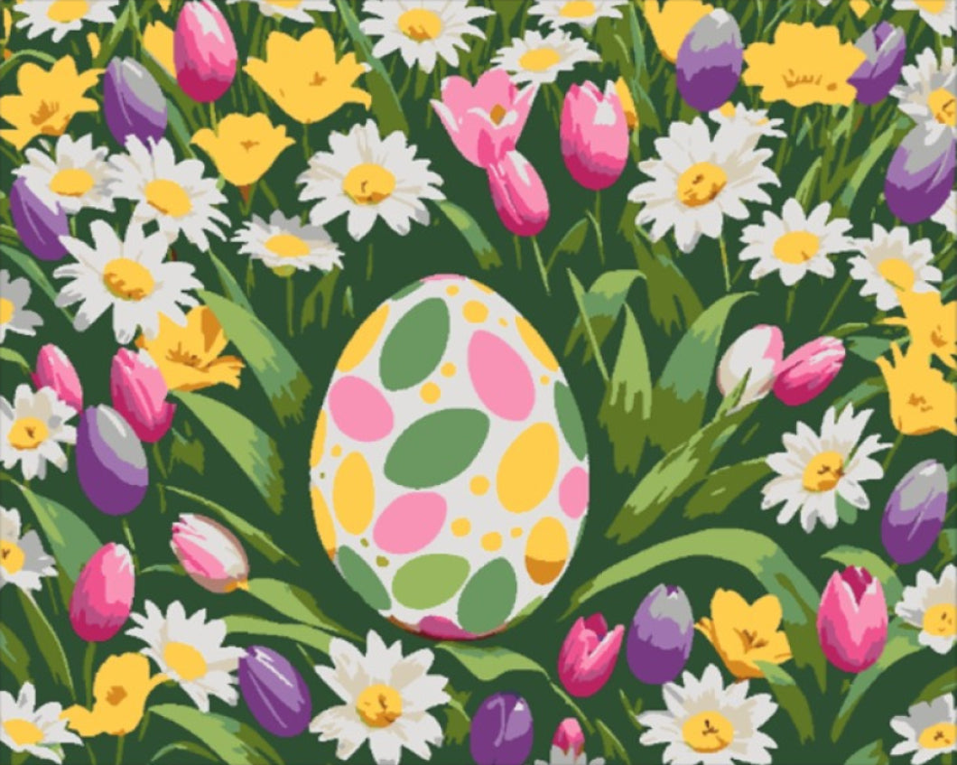 Húsvéti Tojás a Virágoskertben - húsvéti számfestő készlet