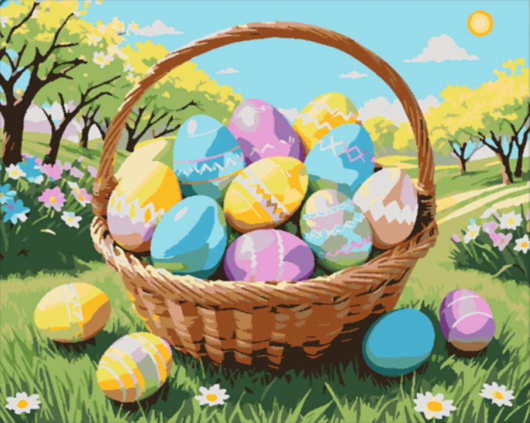 Húsvéti Tojás Kosár - húsvéti számfestő készlet