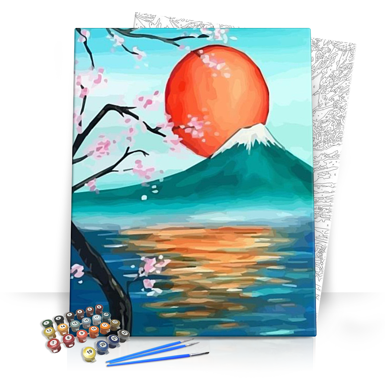 Japán bíbor hold - számfestő készlet