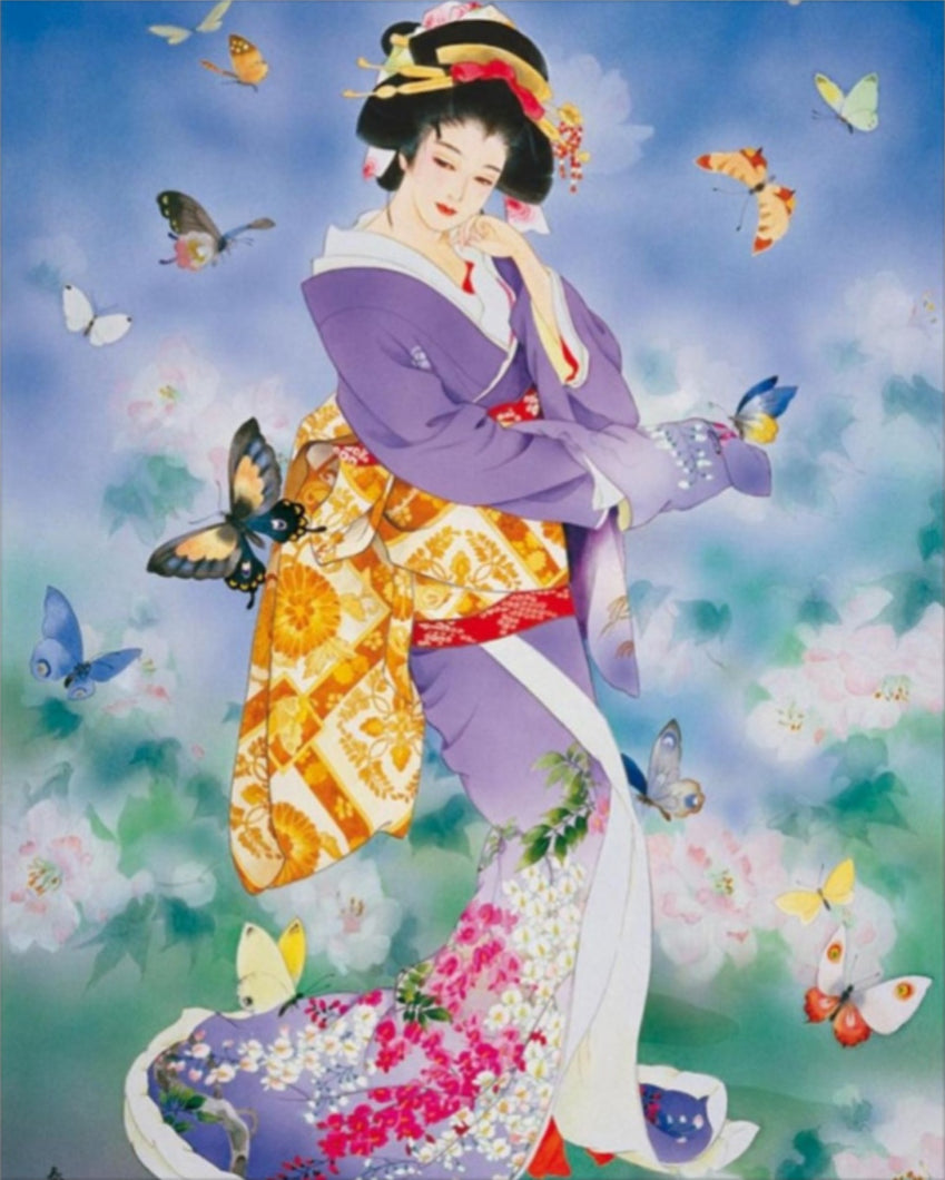 Japán Klasszikus Énekes - számfestő készlet