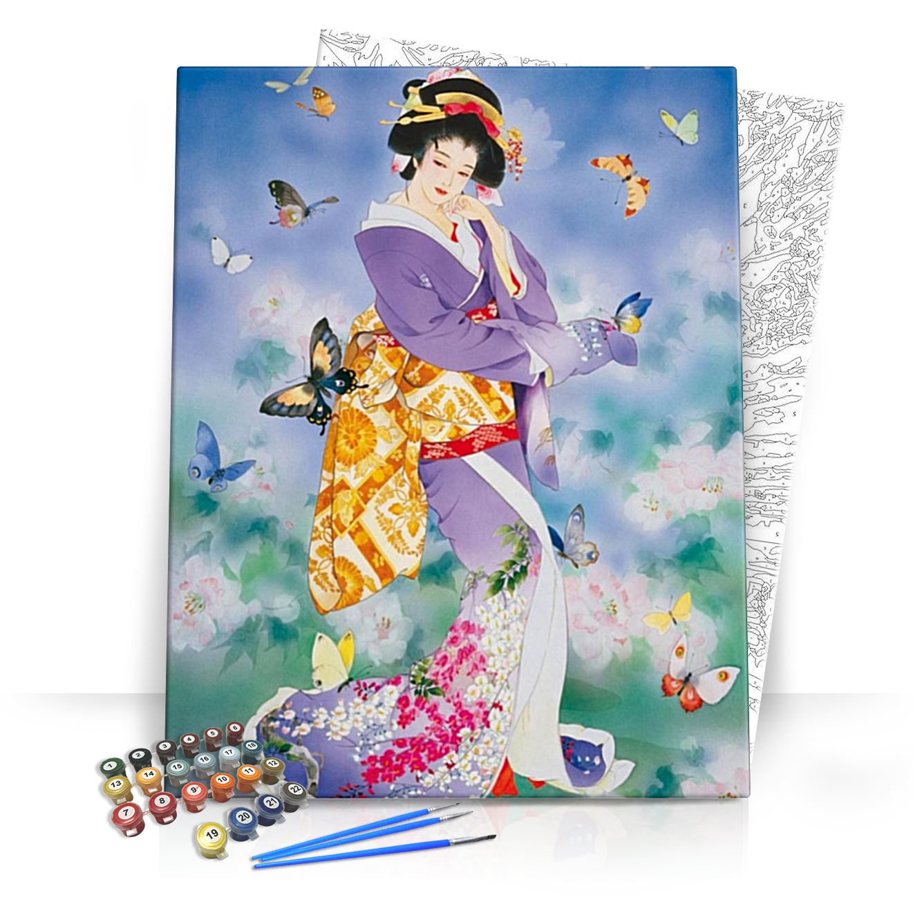 Japán Klasszikus Énekes - számfestő készlet