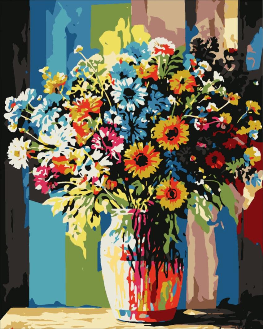 Káprázatos virágmozaik - számfestő készlet