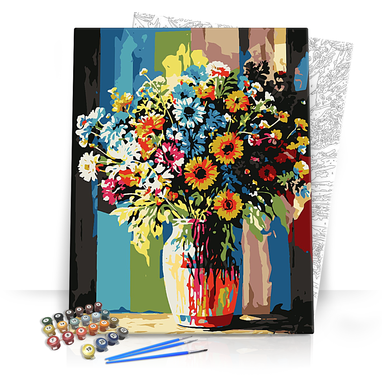 Káprázatos virágmozaik - számfestő készlet