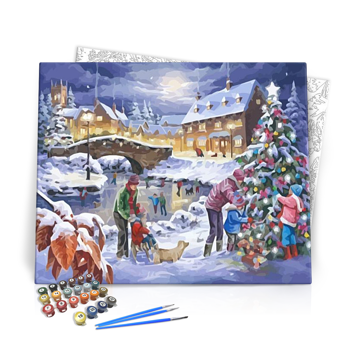 Karácsonyfa díszítés - számfestő készlet