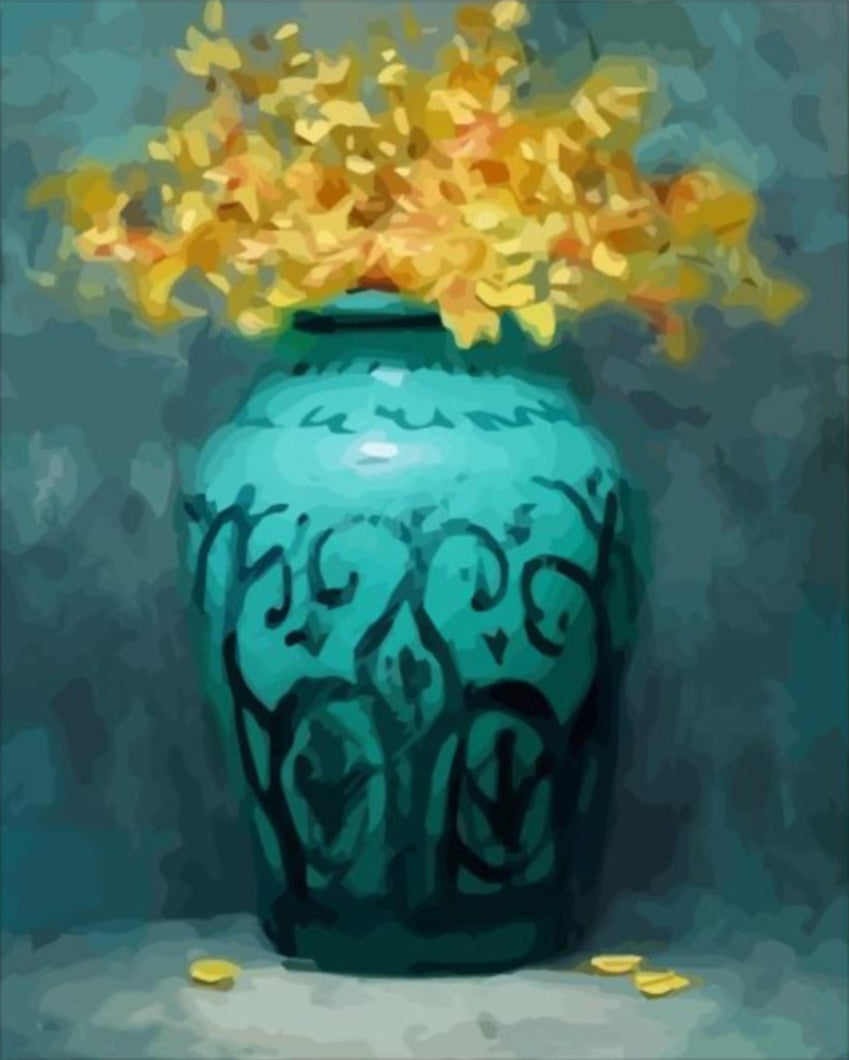 Kék váza - számfestő készlet