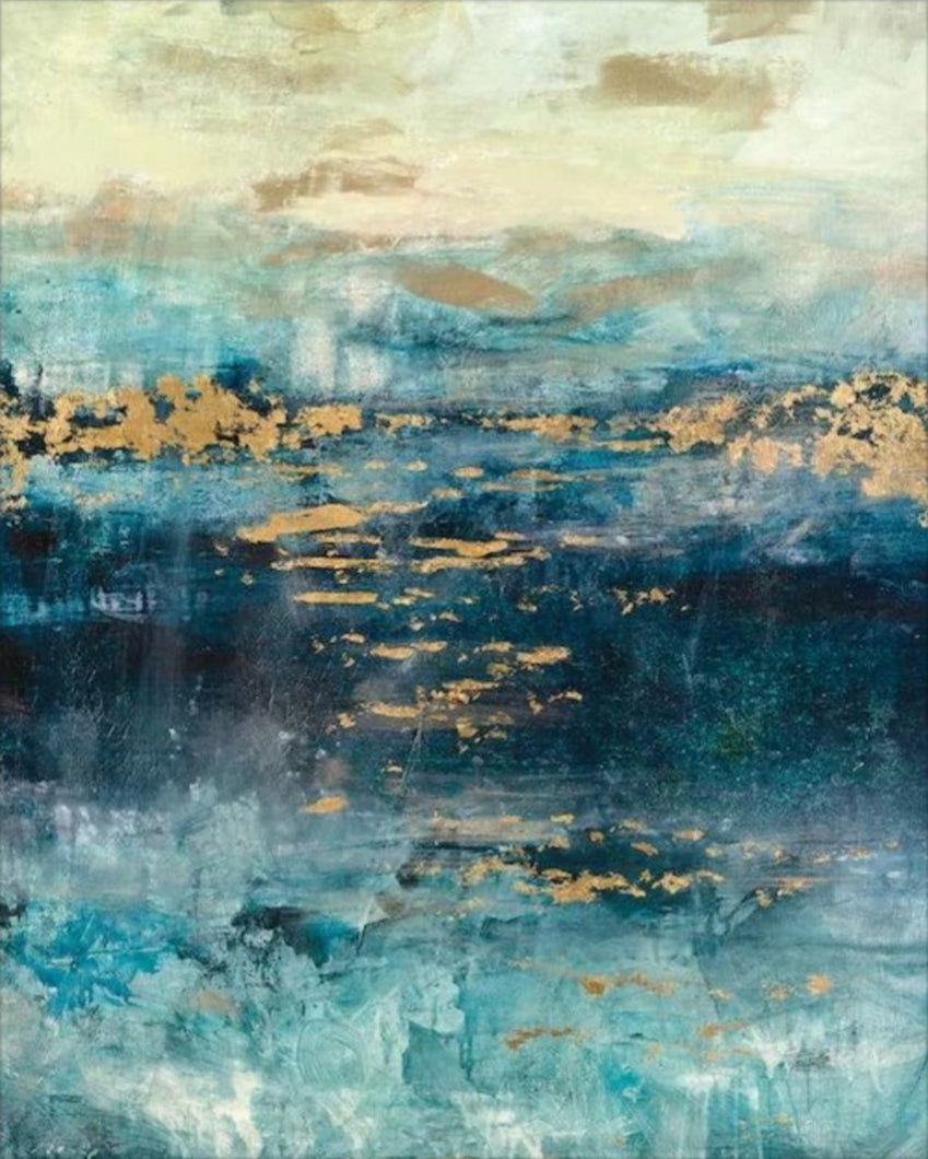 Kékeszöld és Arany Tér - számfestő készlet