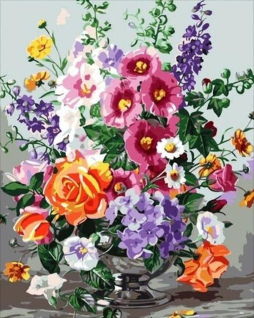 Kerti virágok - számfestő készlet