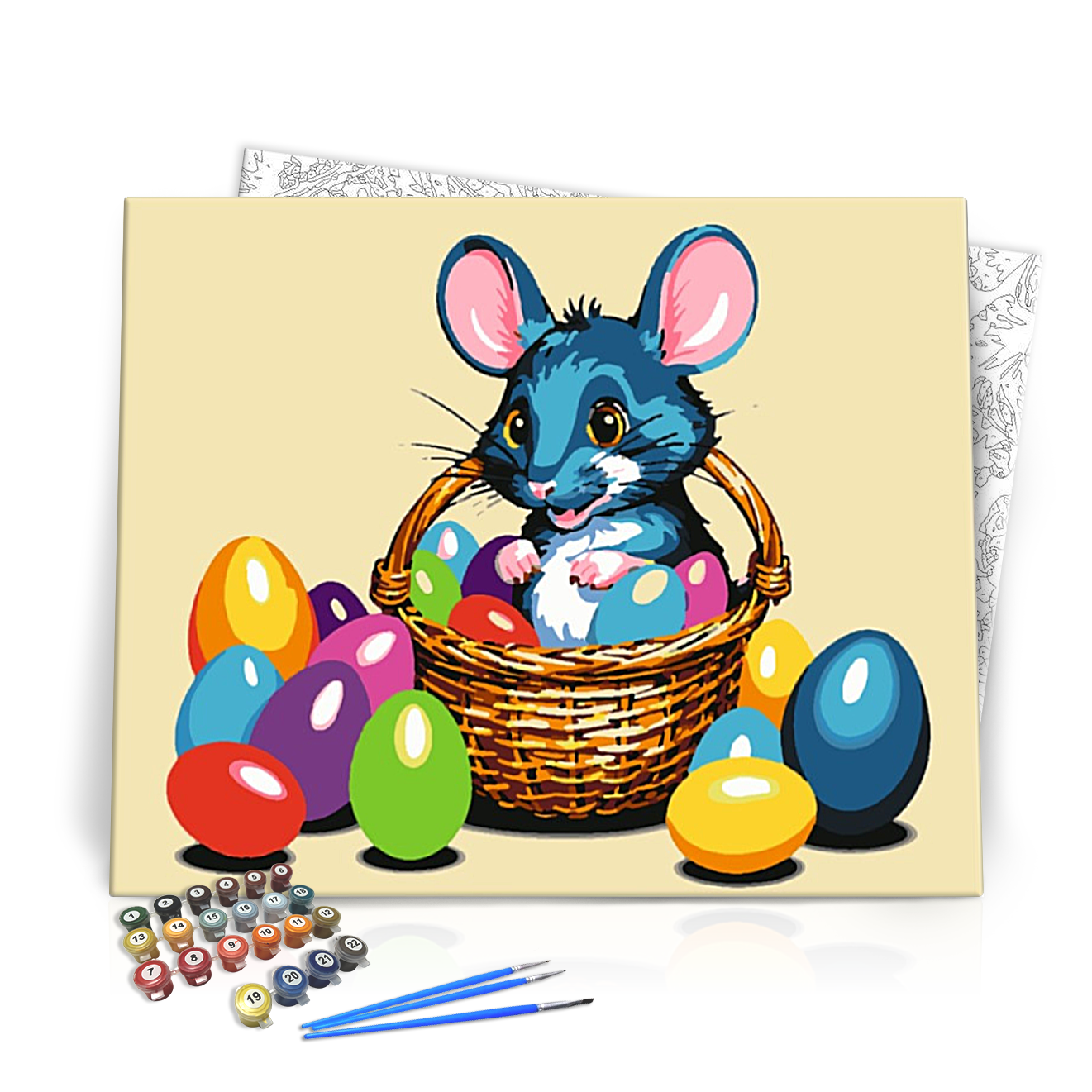 Kisegér a Kosárban - húsvéti számfestő készlet
