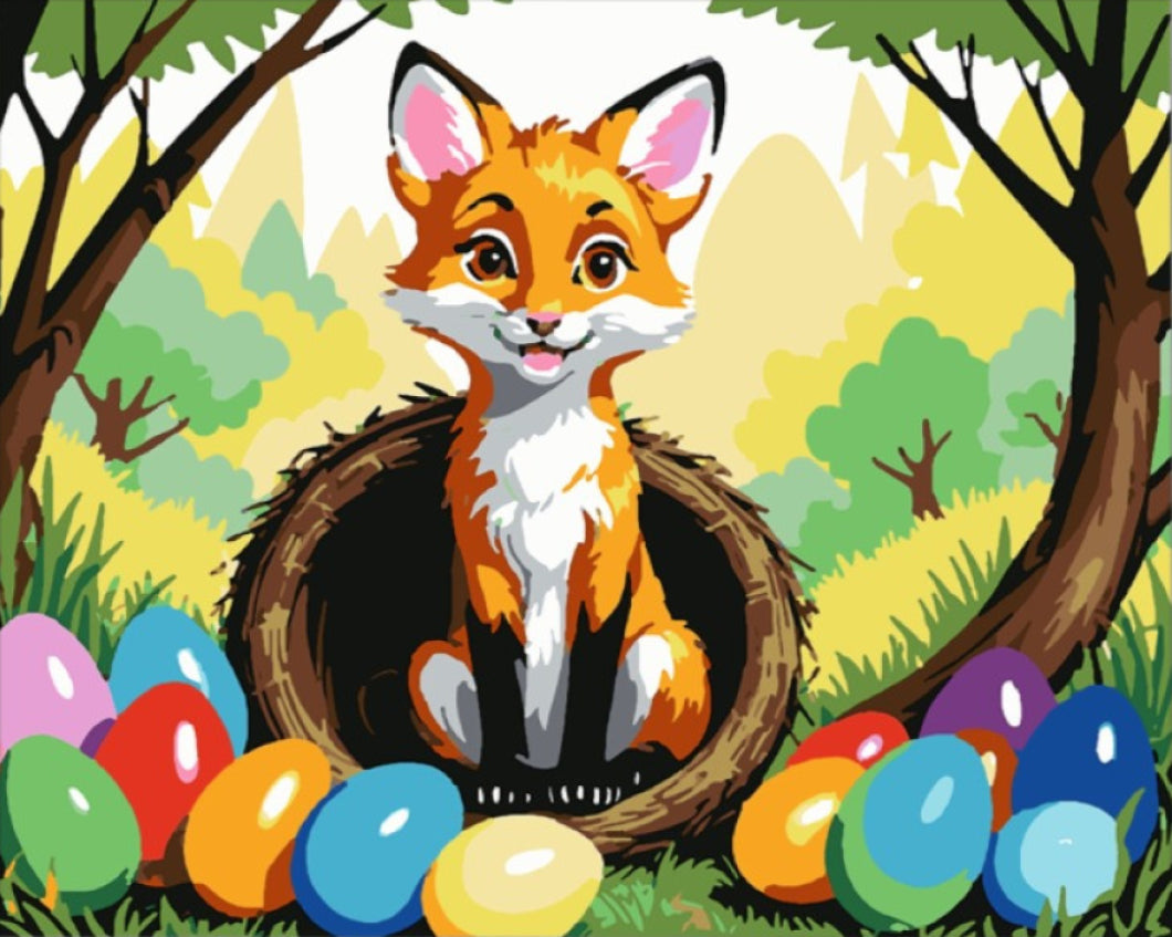 Kisróka Húsvéti Tojásokkal - húsvéti számfestő készlet