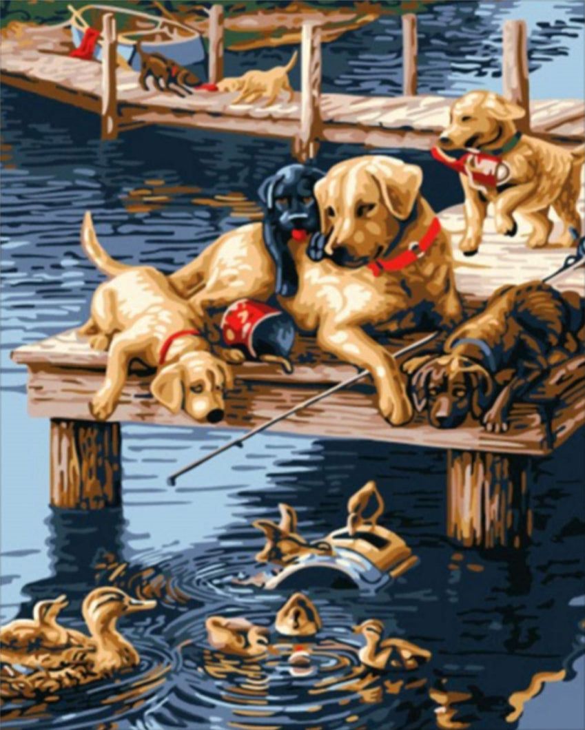 Kutyák És Kacsák - számfestő készlet