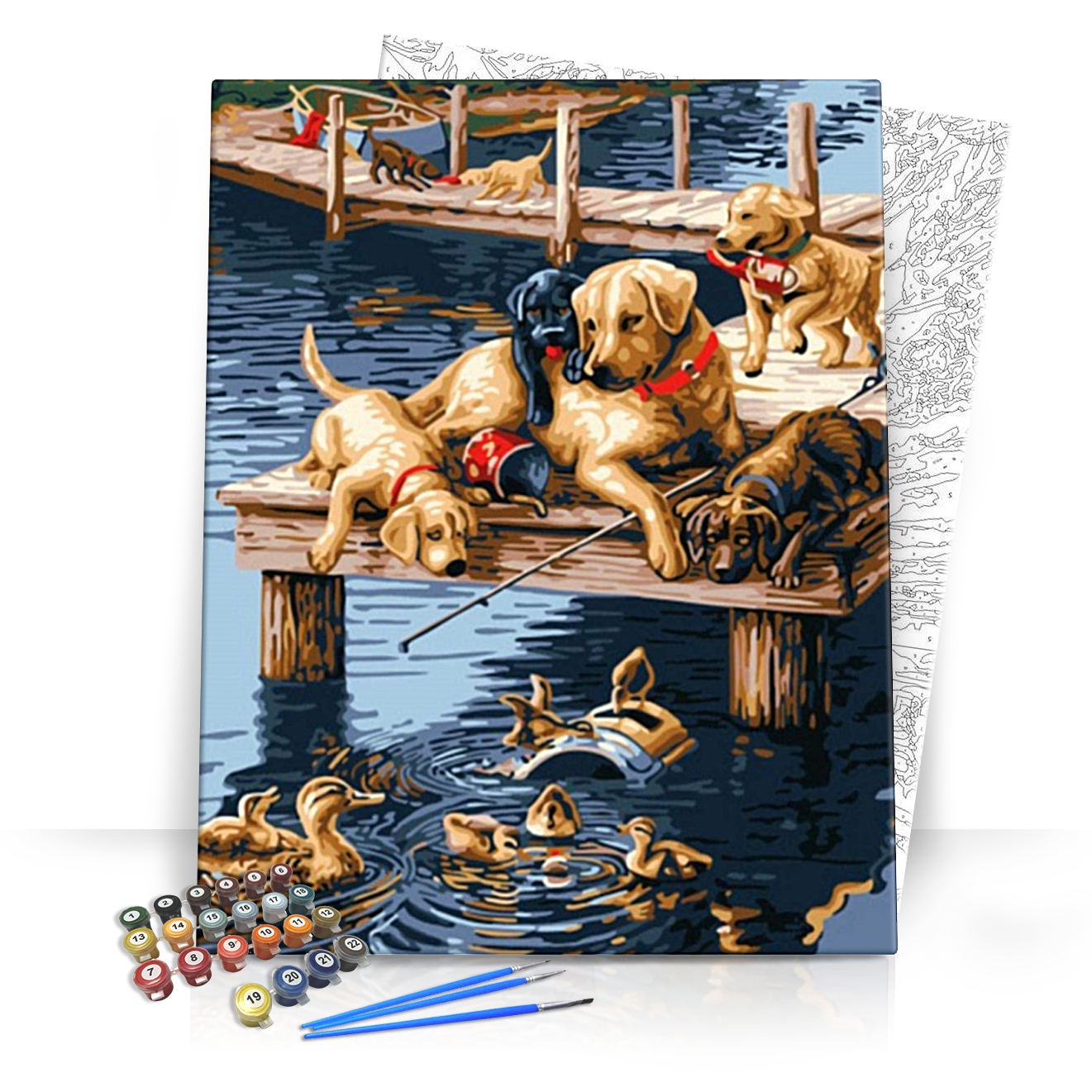 Kutyák És Kacsák - számfestő készlet