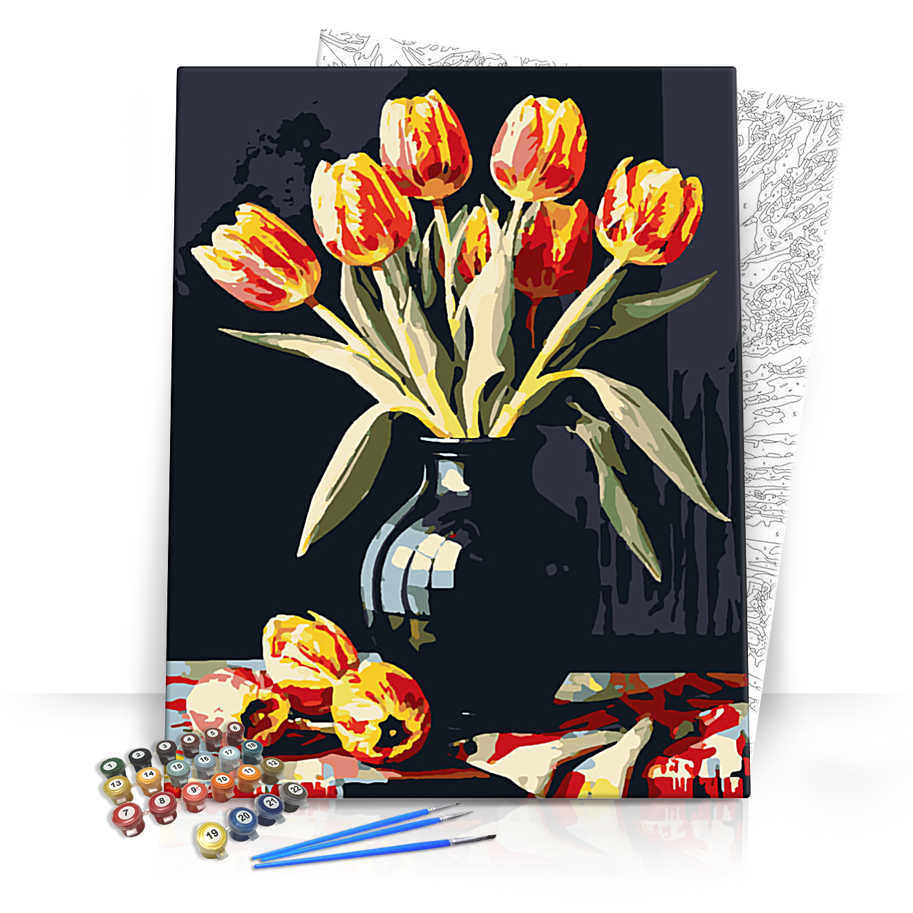 Lángoló szirmok - számfestő készlet