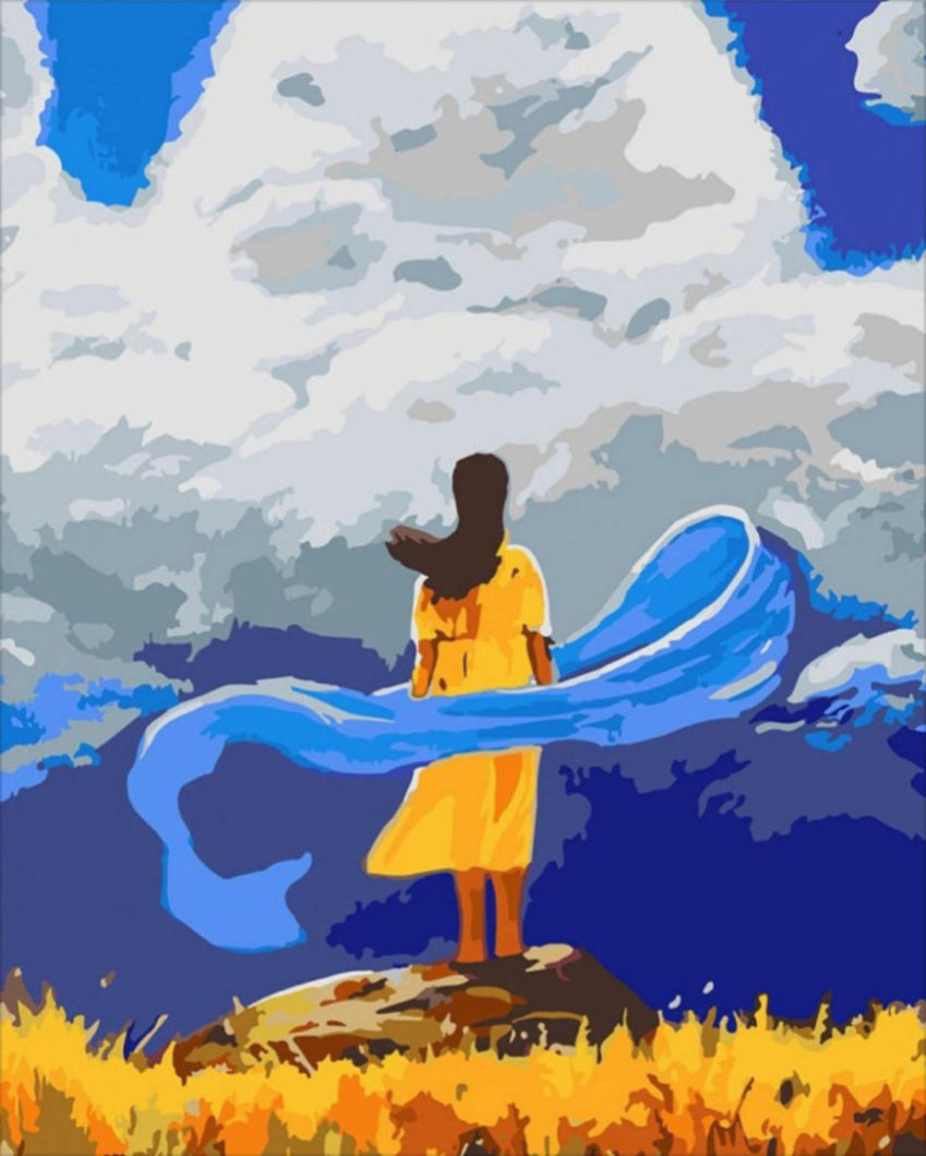 Magányos nő - számfestő készlet