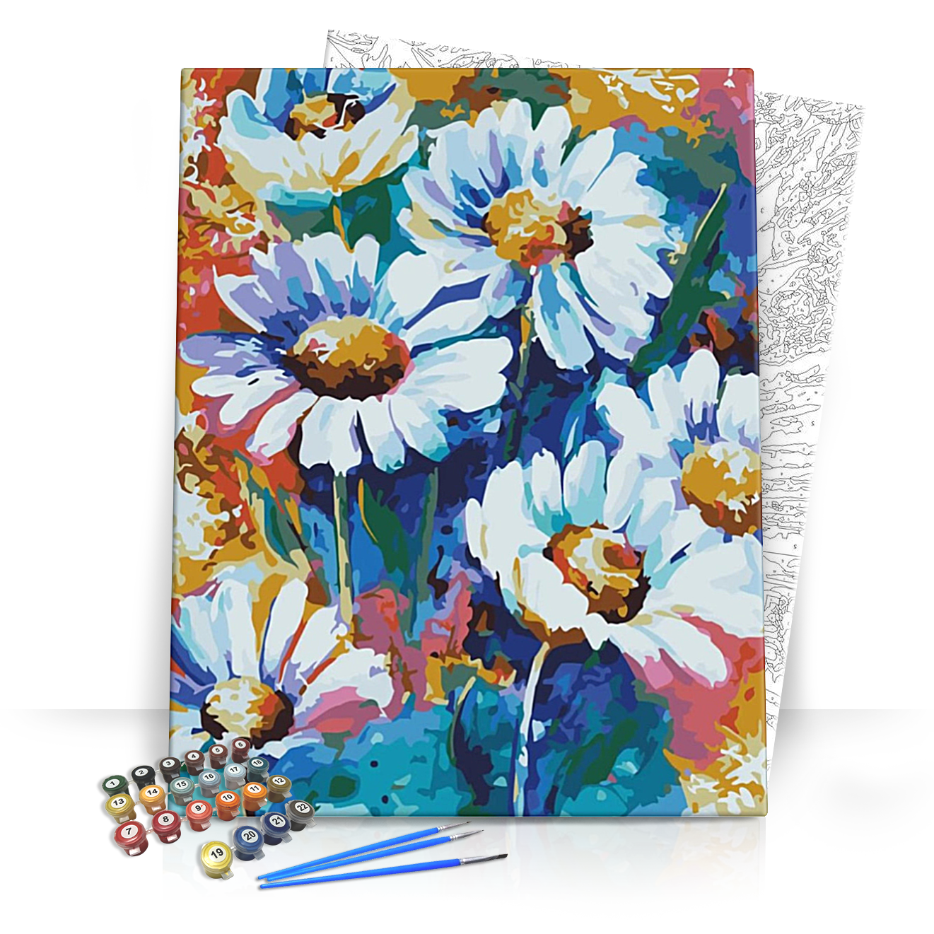 Margaréták kékben - számfestő készlet