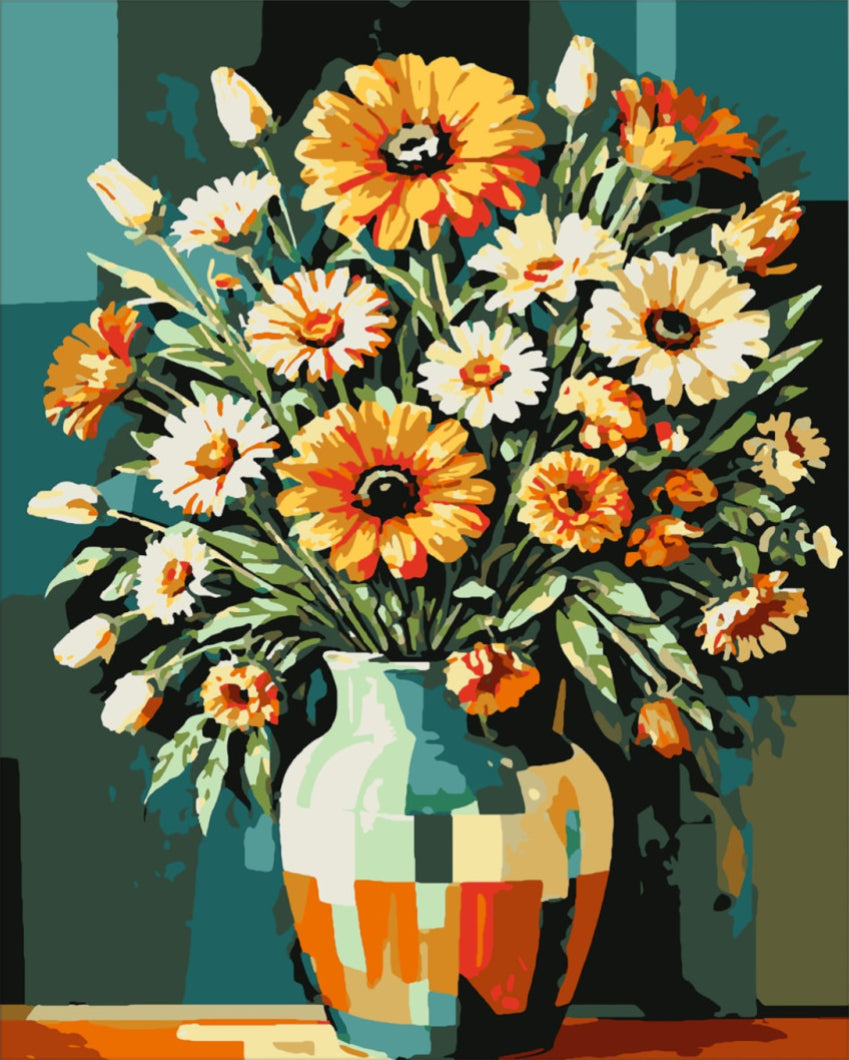 Meleg színek ölelésében - számfestő készlet