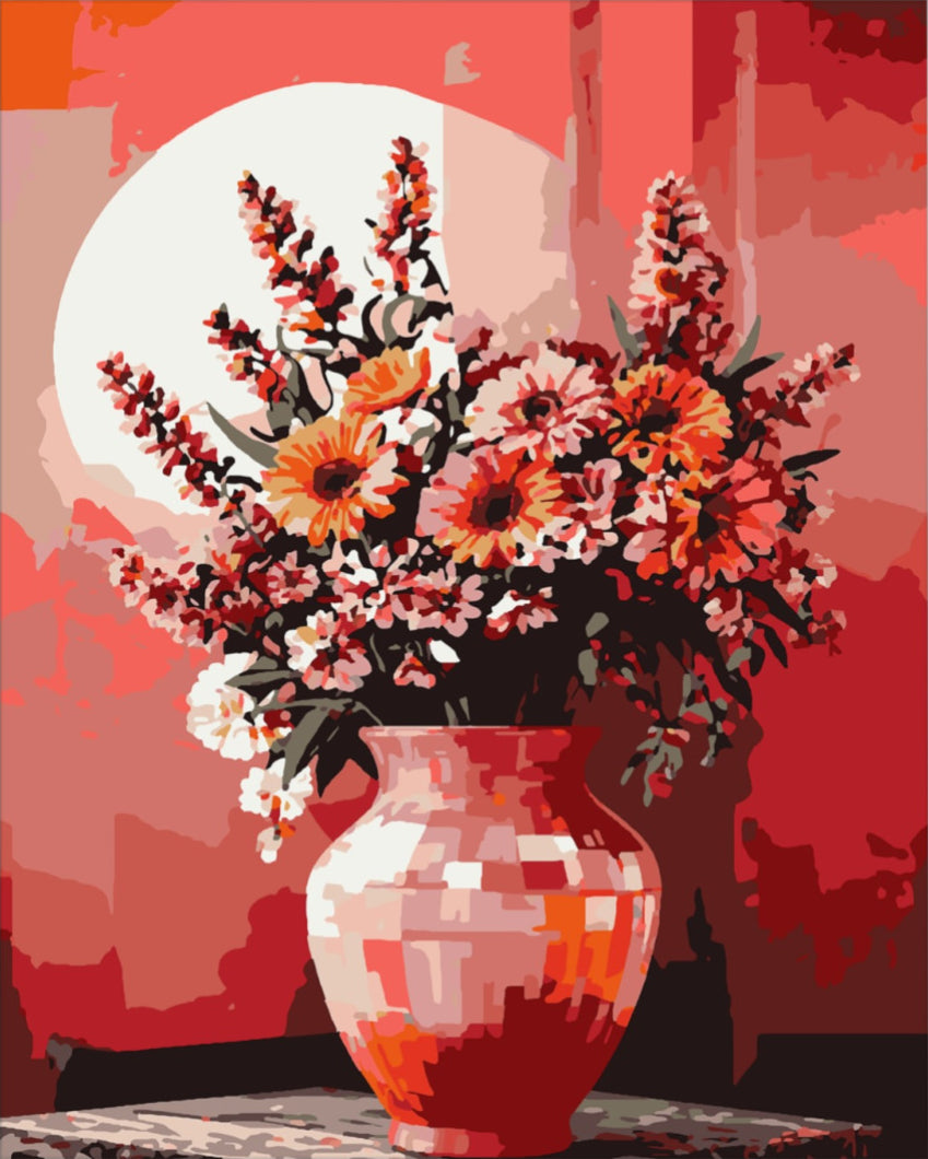 Napkelte táncoló virágai - számfestő készlet