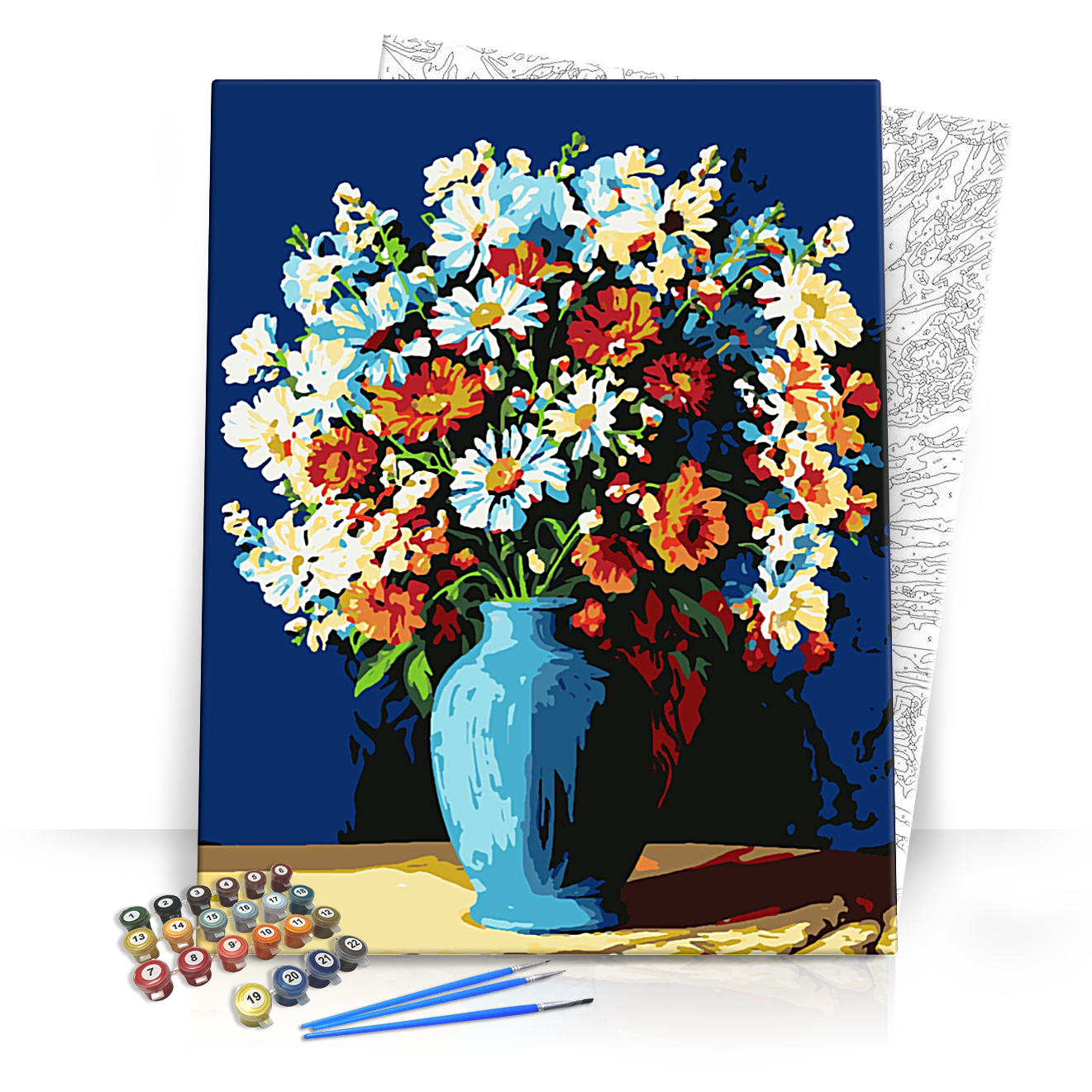 Nyári virágkavalkád - számfestő készlet