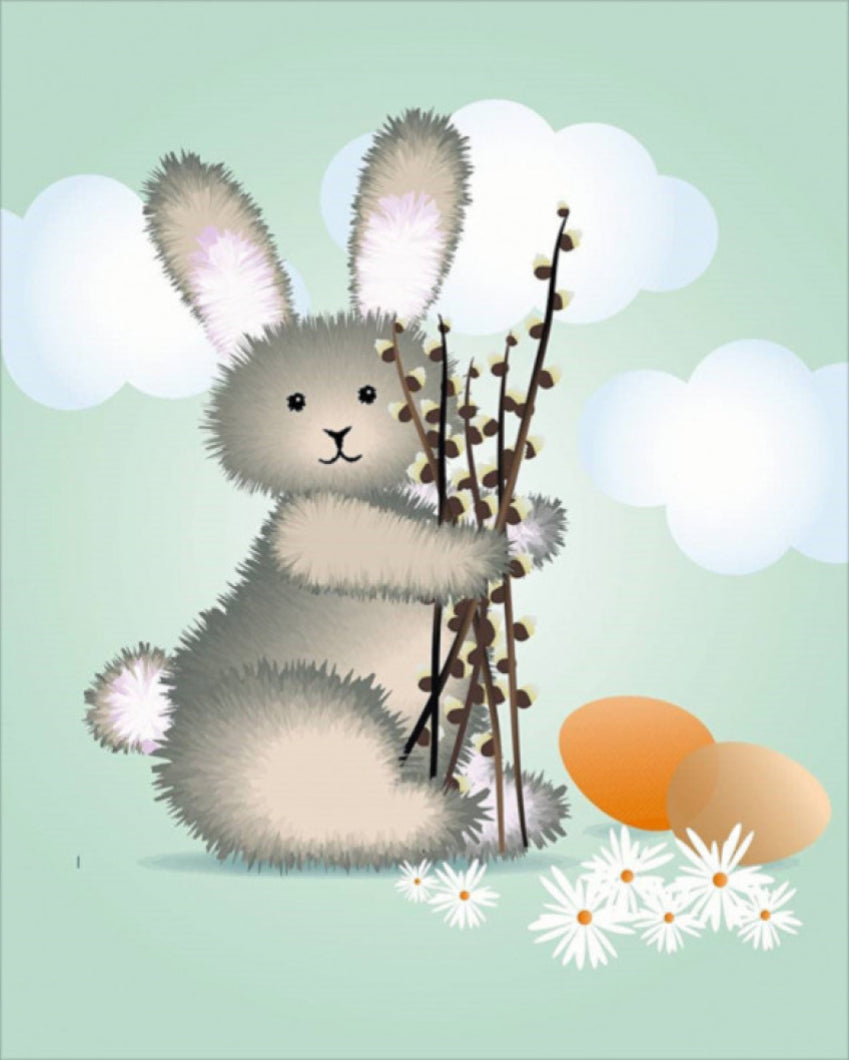 Nyuszkó - húsvéti számfestő készlet