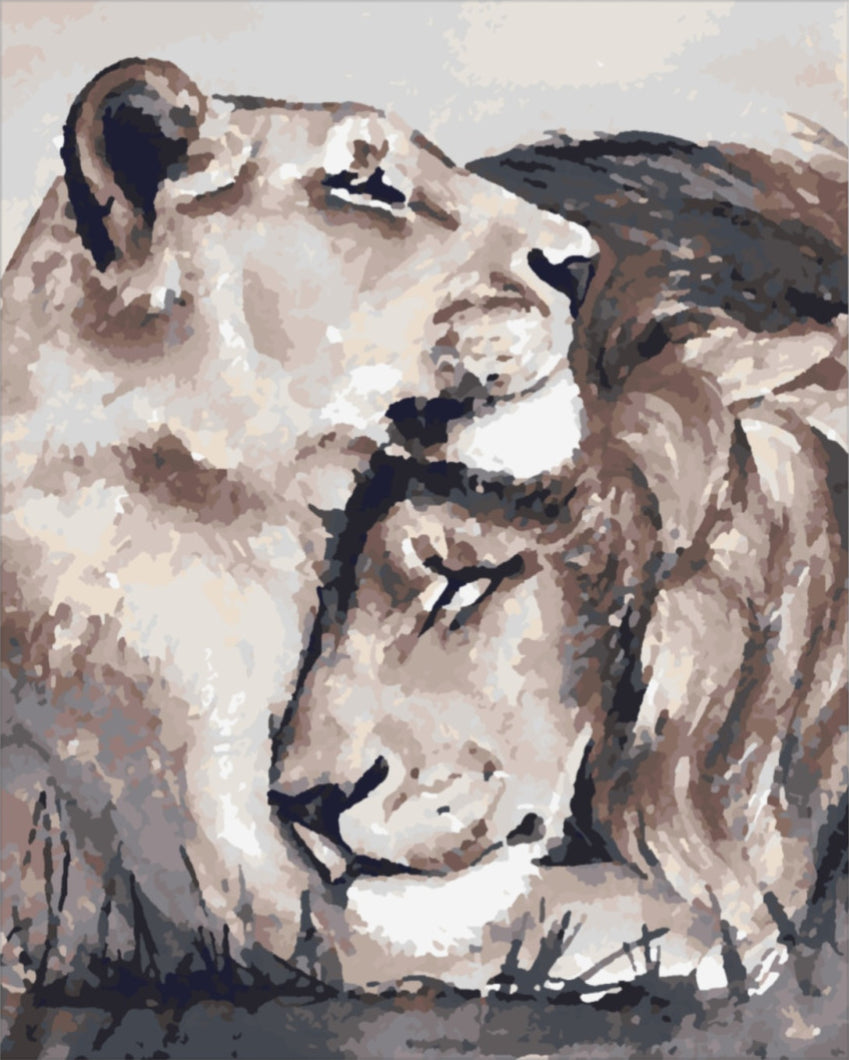 Oroszlán szerelem- számfestő készlet