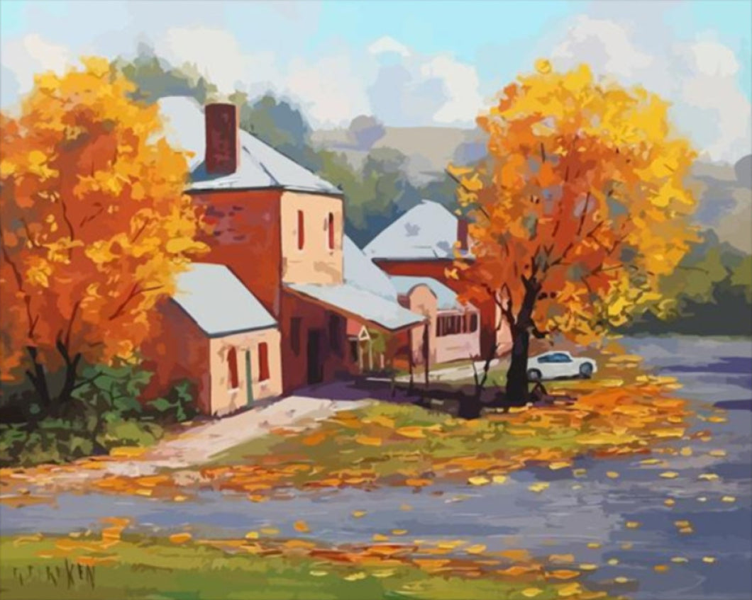 Ősszel a házunk - számfestő készlet