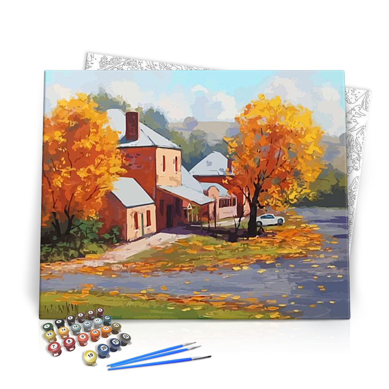 Ősszel a házunk - számfestő készlet