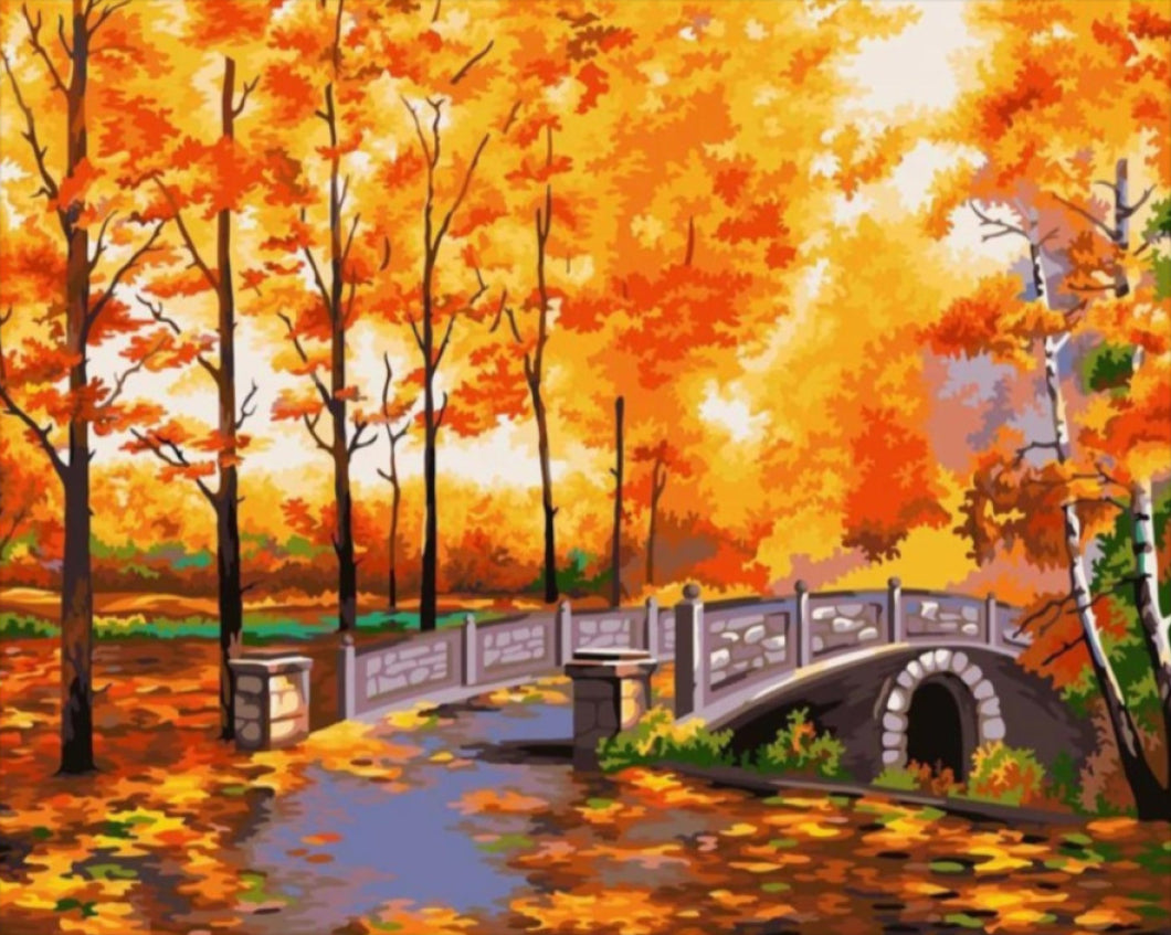 Őszi park - számfestő készlet